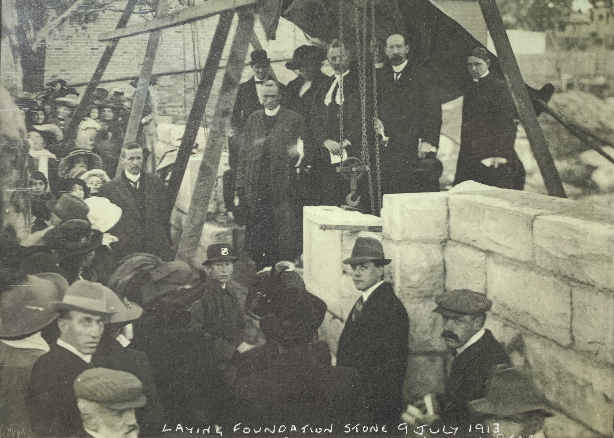 Laying Foundation Stone, 9 July 1913