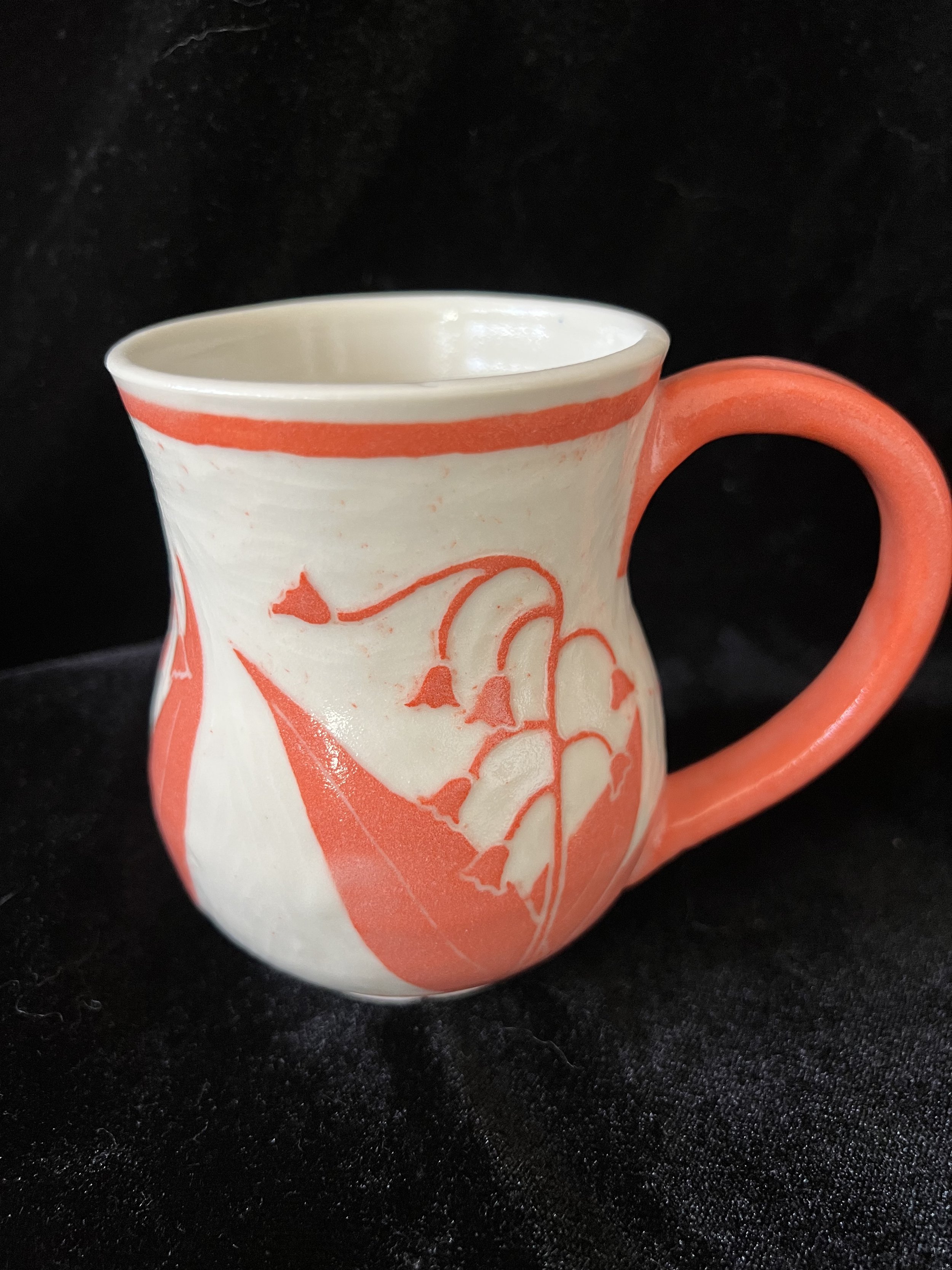 Sgraffito Lilies of the Valley Mug