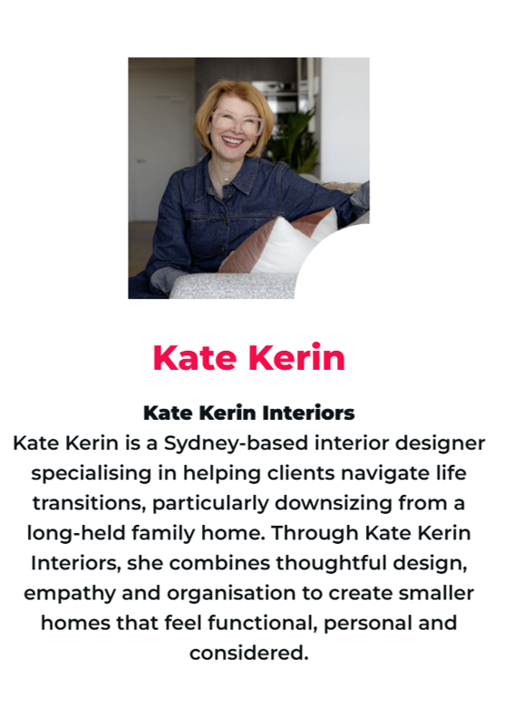 A screen shot of Kate Kerin, from the Sydney Home Show website.