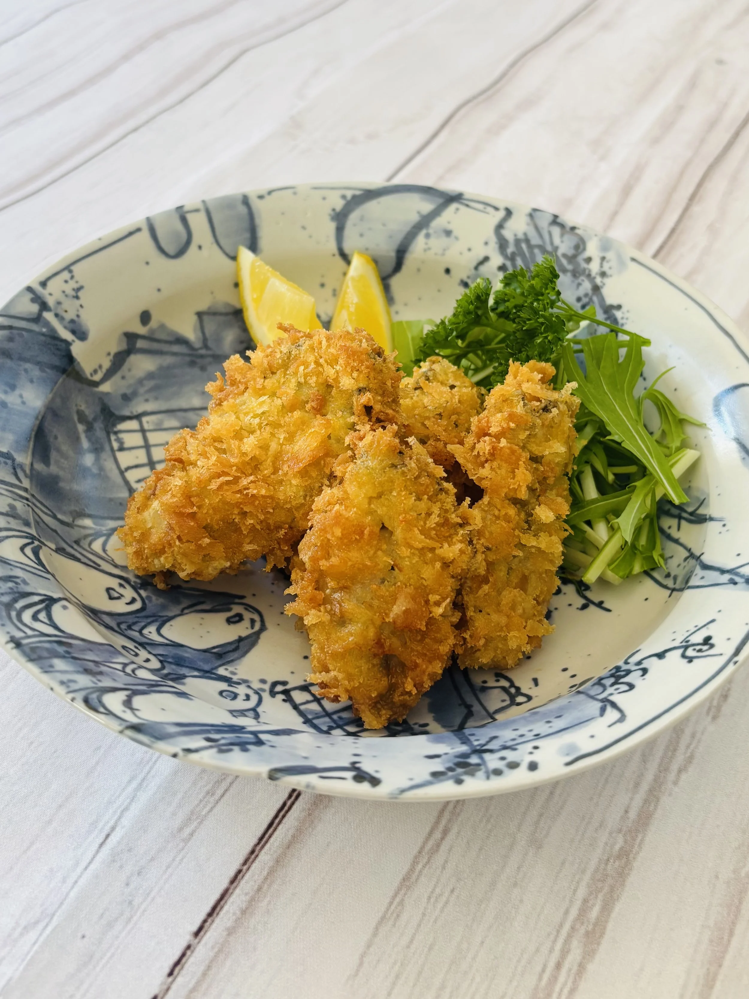 Deep-fried oysters (Japanese style)- Japanese home cooking and sweets class in Tokyo