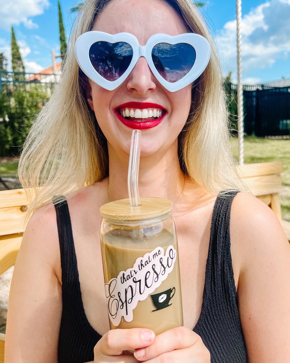 Espresso Sabrina Carpenter Glass Cup — Love Her Work