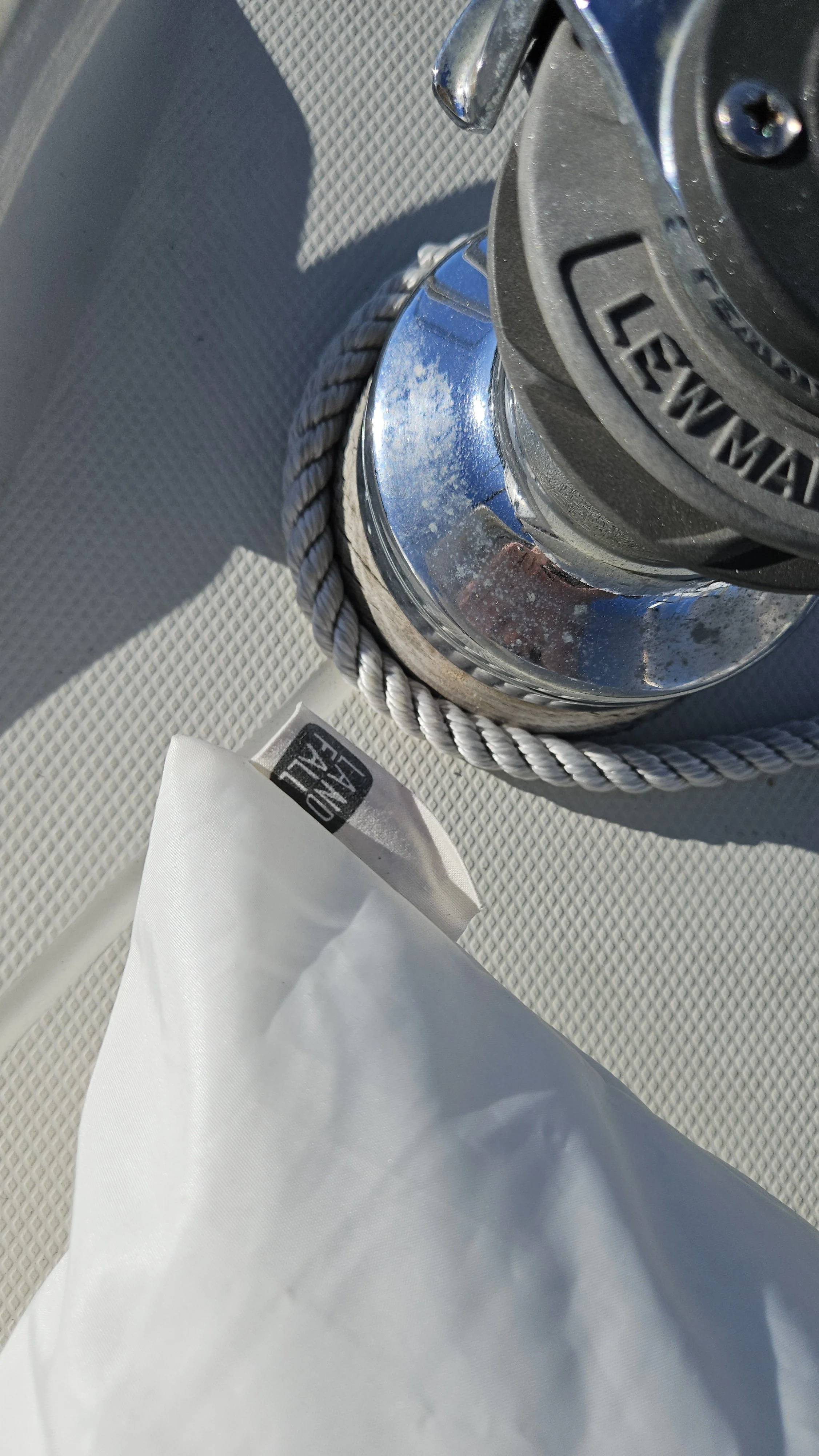 Landfall Leatherworks upcycled sailcloth outdoor pillow