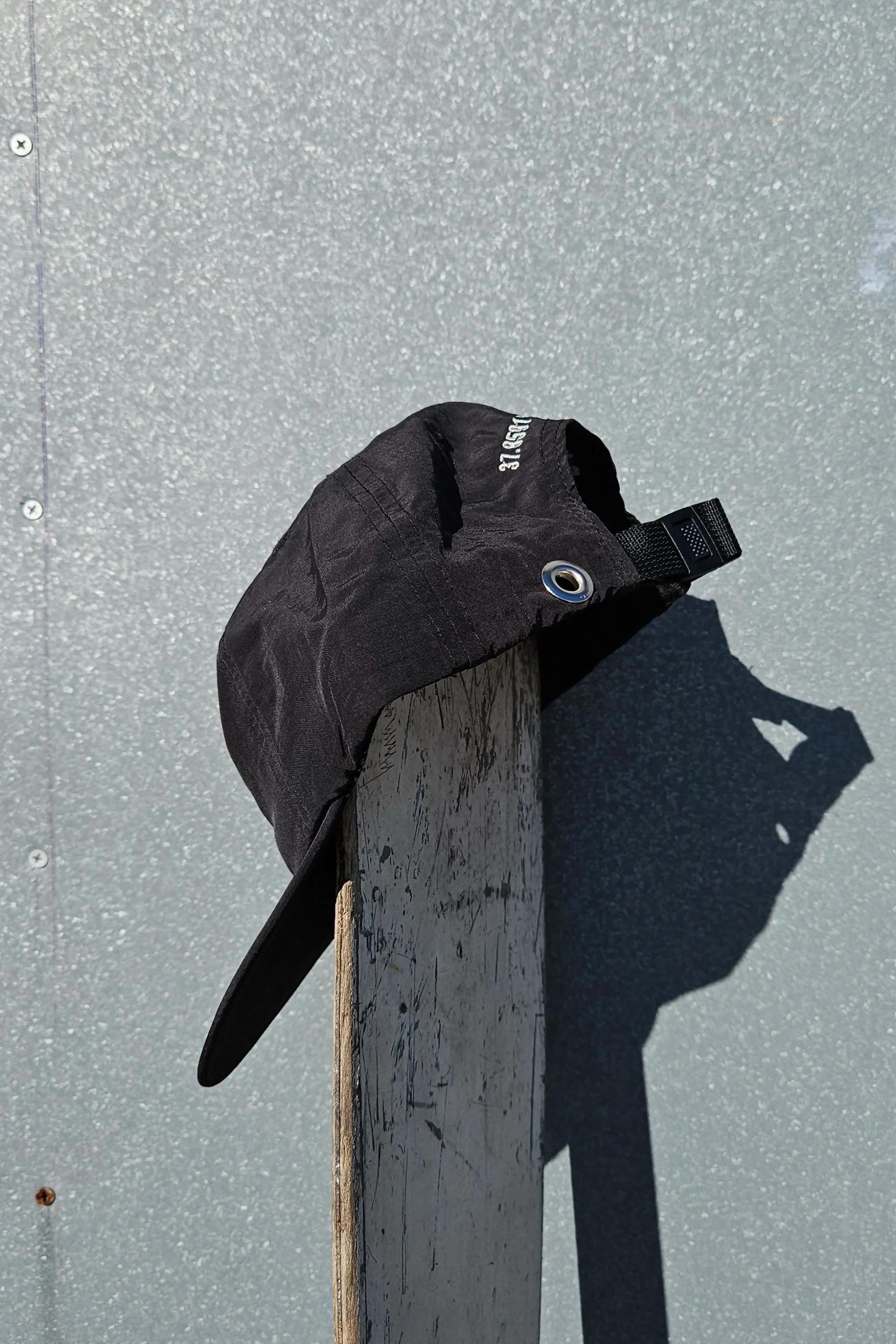 black nylon adjustable surf cap