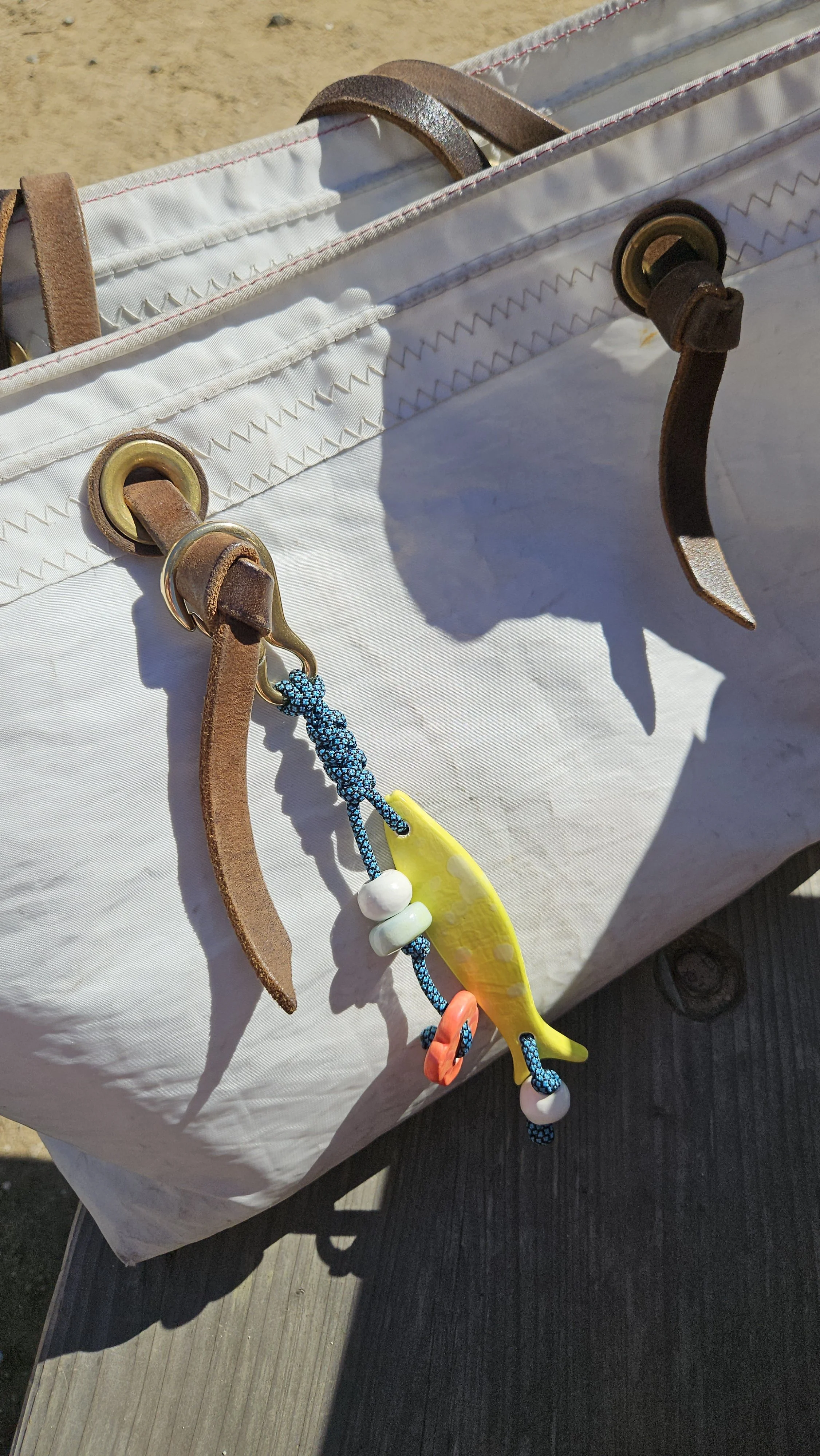 fish bag charm ceramic