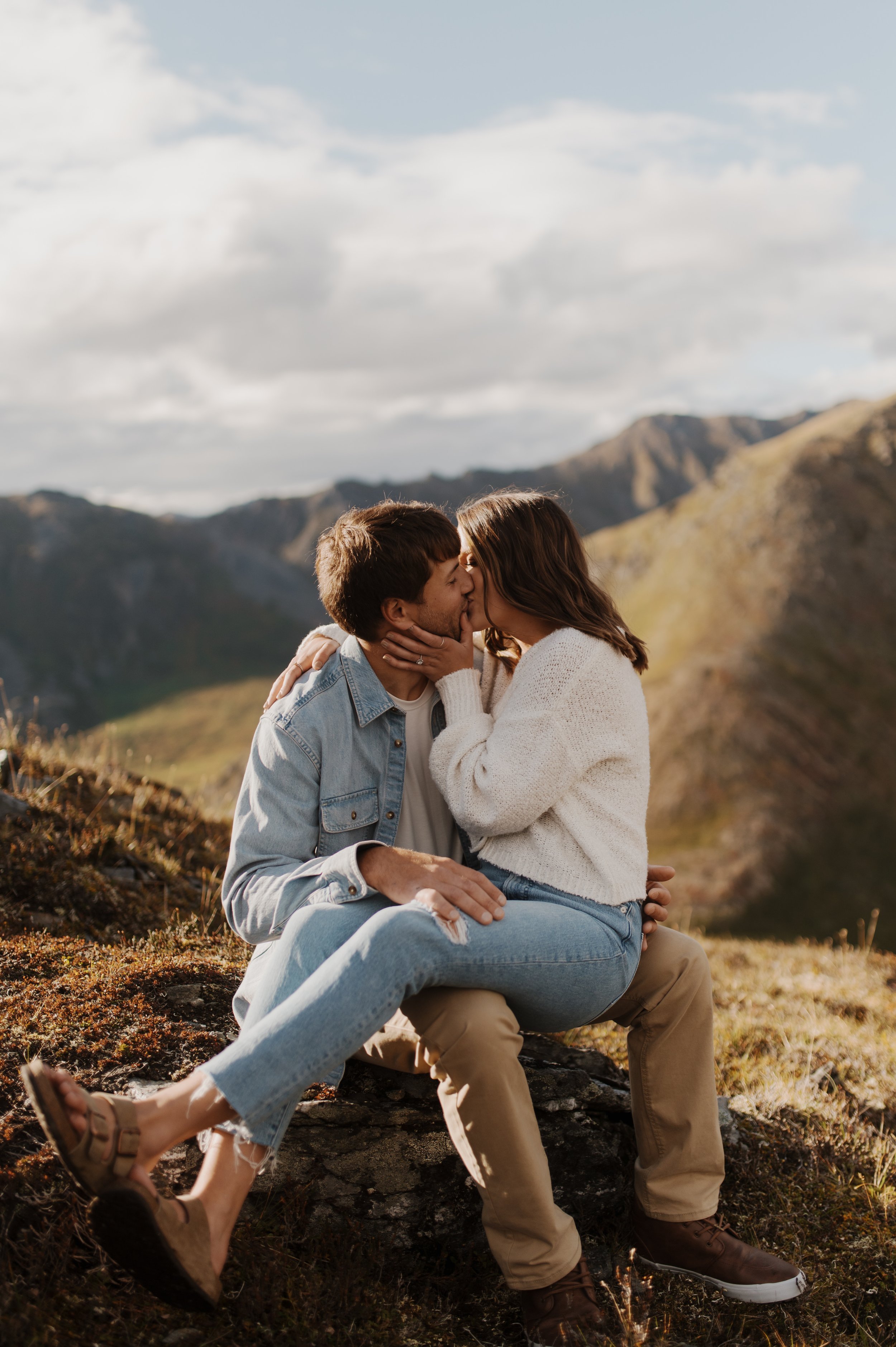 Romantic Engagement Session in Alaska Hatcher Pass