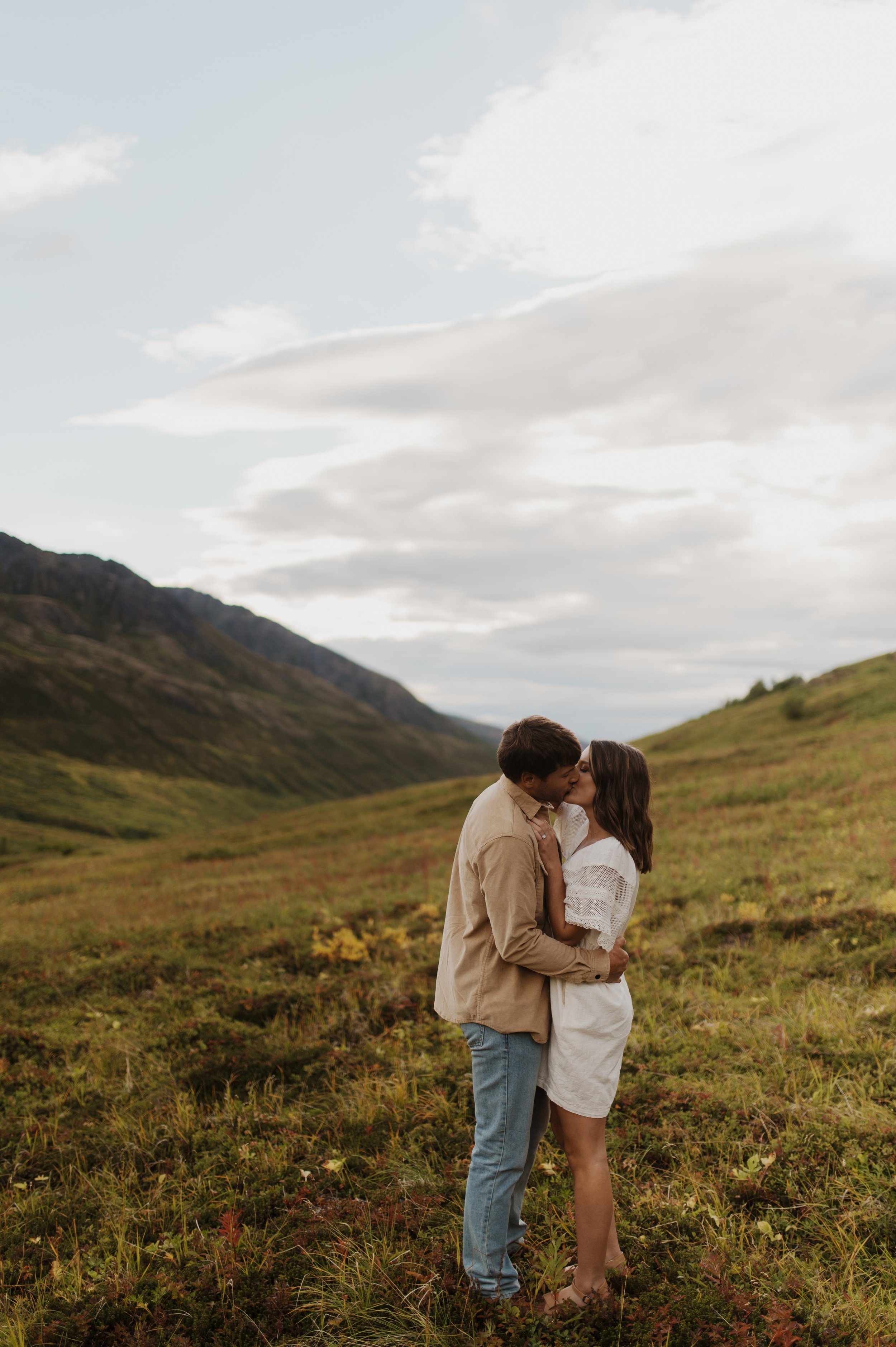 Romantic Engagement Session in Alaska Hatcher Pass