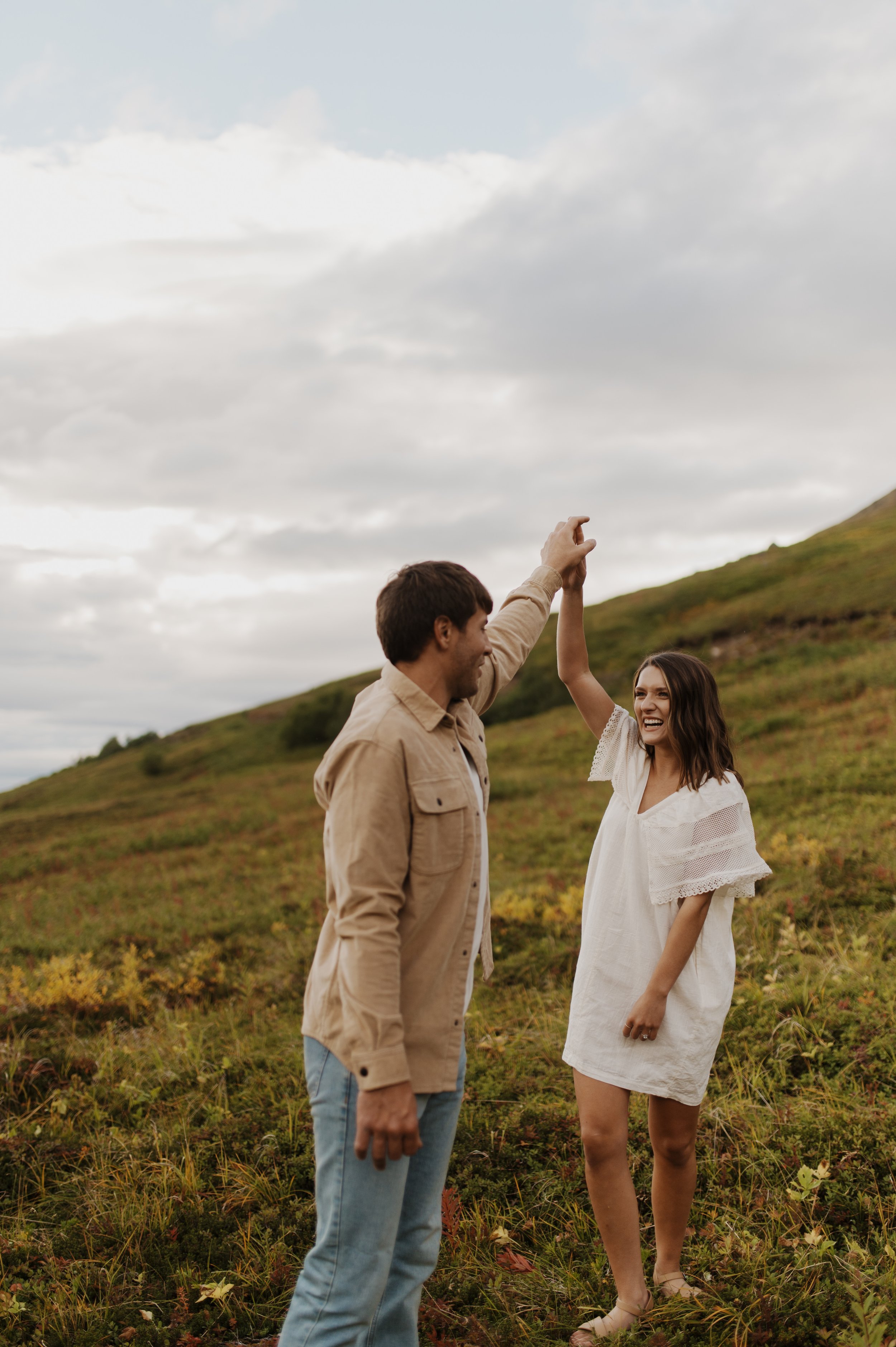 Romantic Engagement Session in Alaska Hatcher Pass