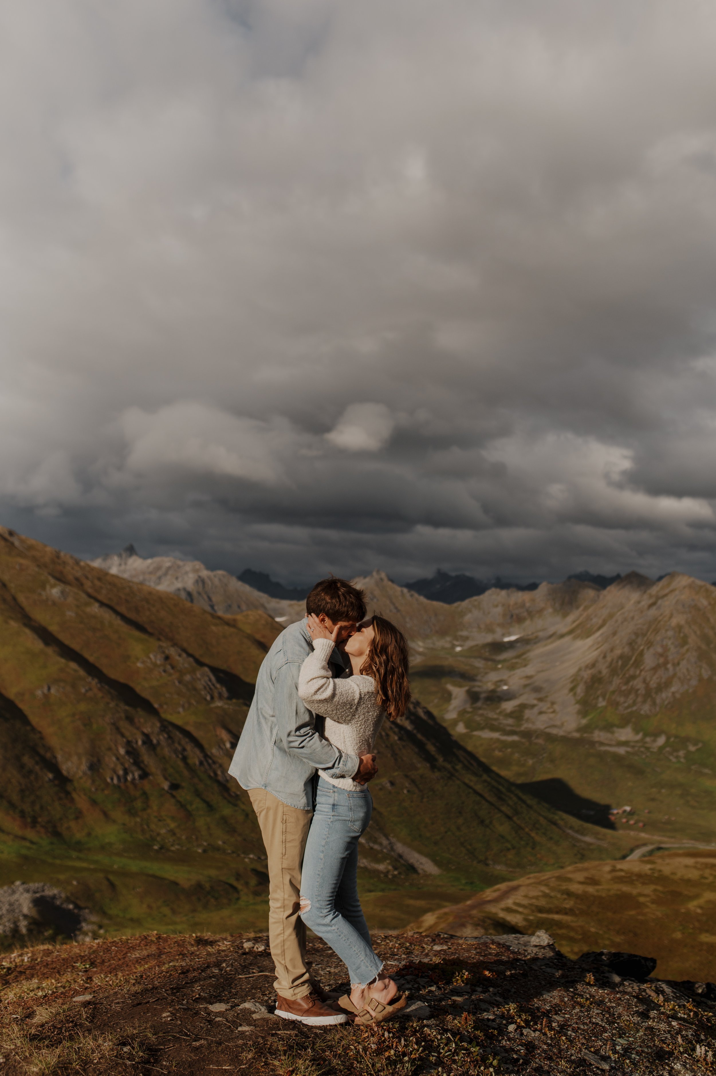 Romantic Engagement Session in Alaska Hatcher Pass