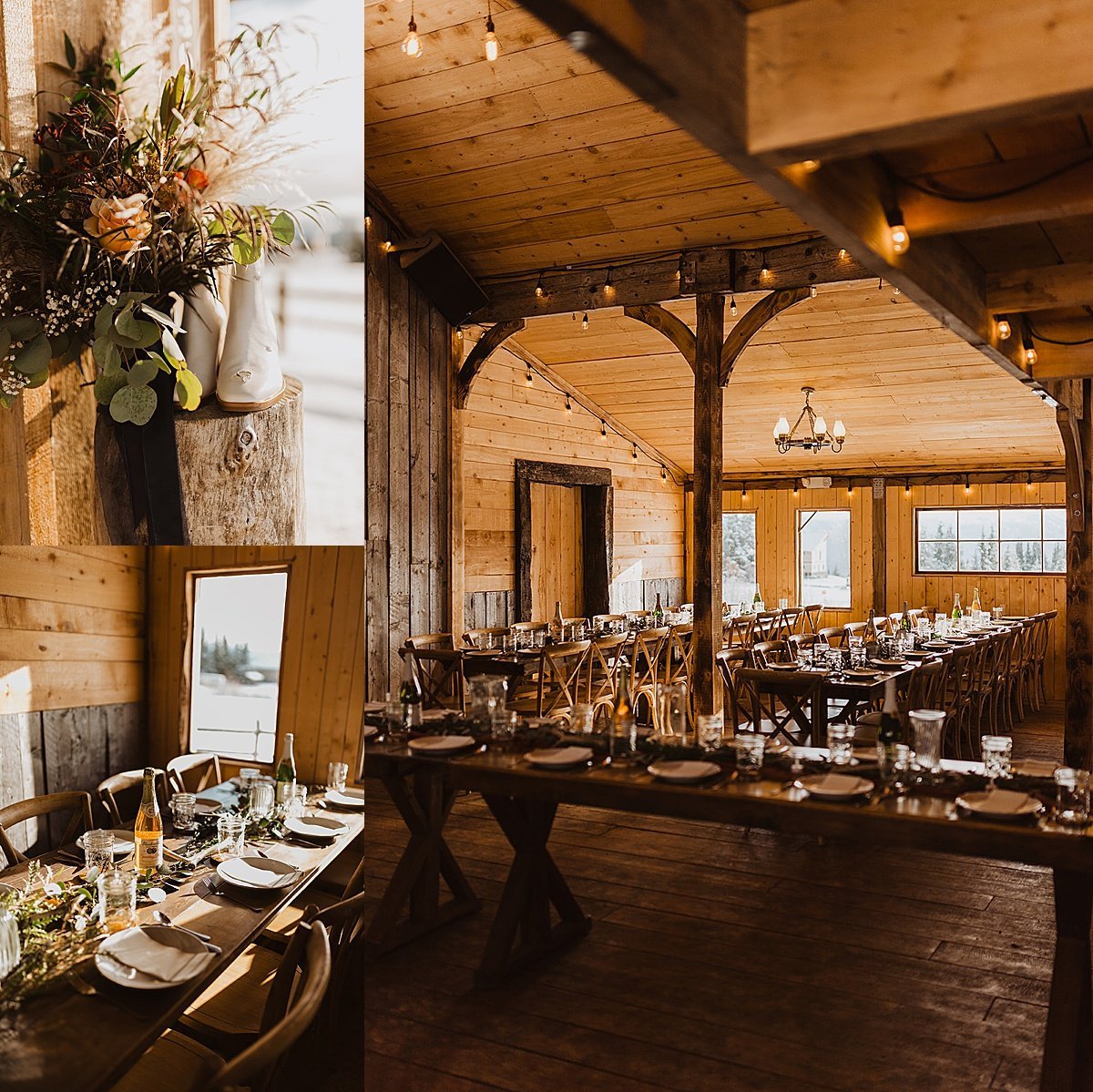  Cozy rustic venue details from fall wedding in alaska shot by Theresa McDonald Photography 