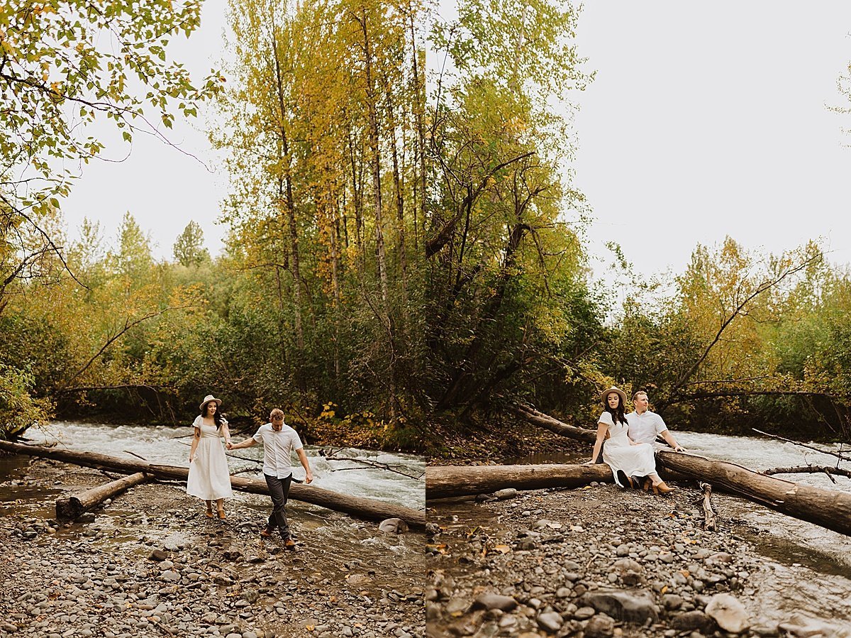  Couple roams the riverbank in alaska adventure engagement shoot with Theresa McDonald 