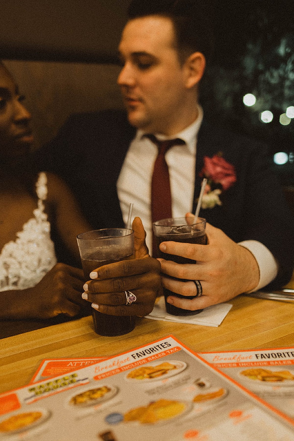  Bride and groom show off their  rings post reception in Tennessee wedding by theresa mcdonald 