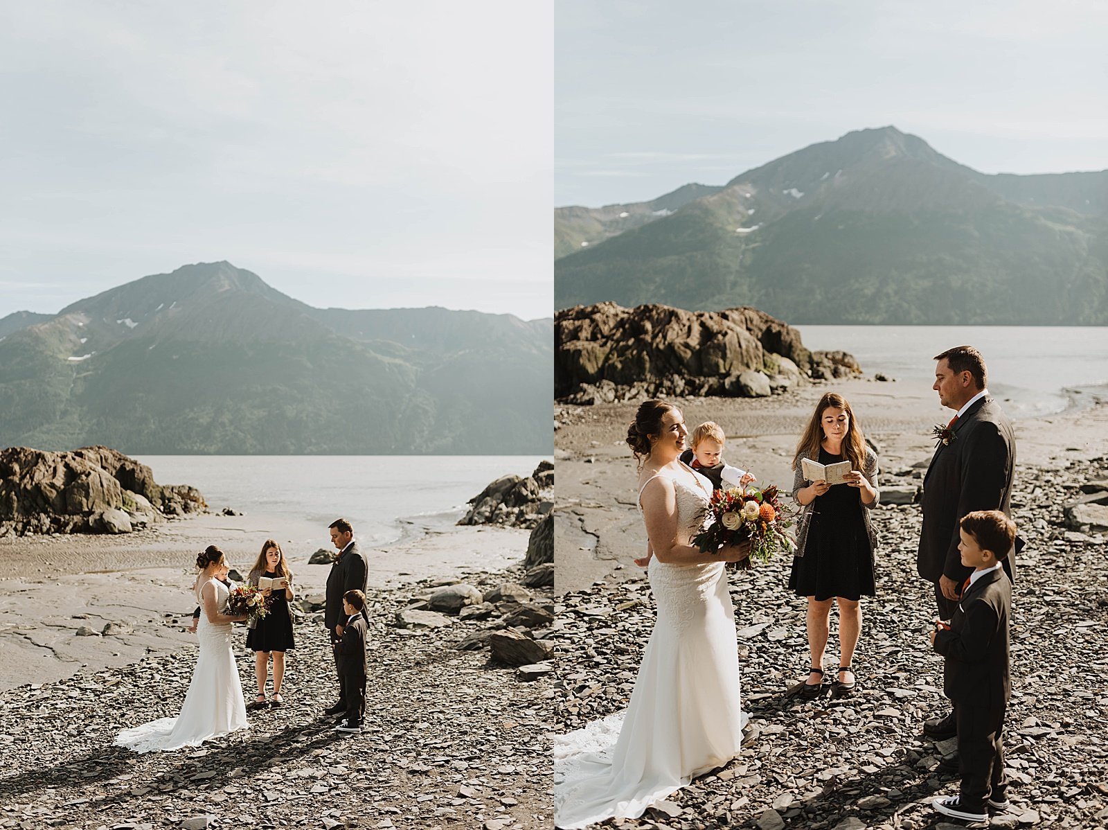  Private ceremony on the beach for Girdwood intimate family elopement 