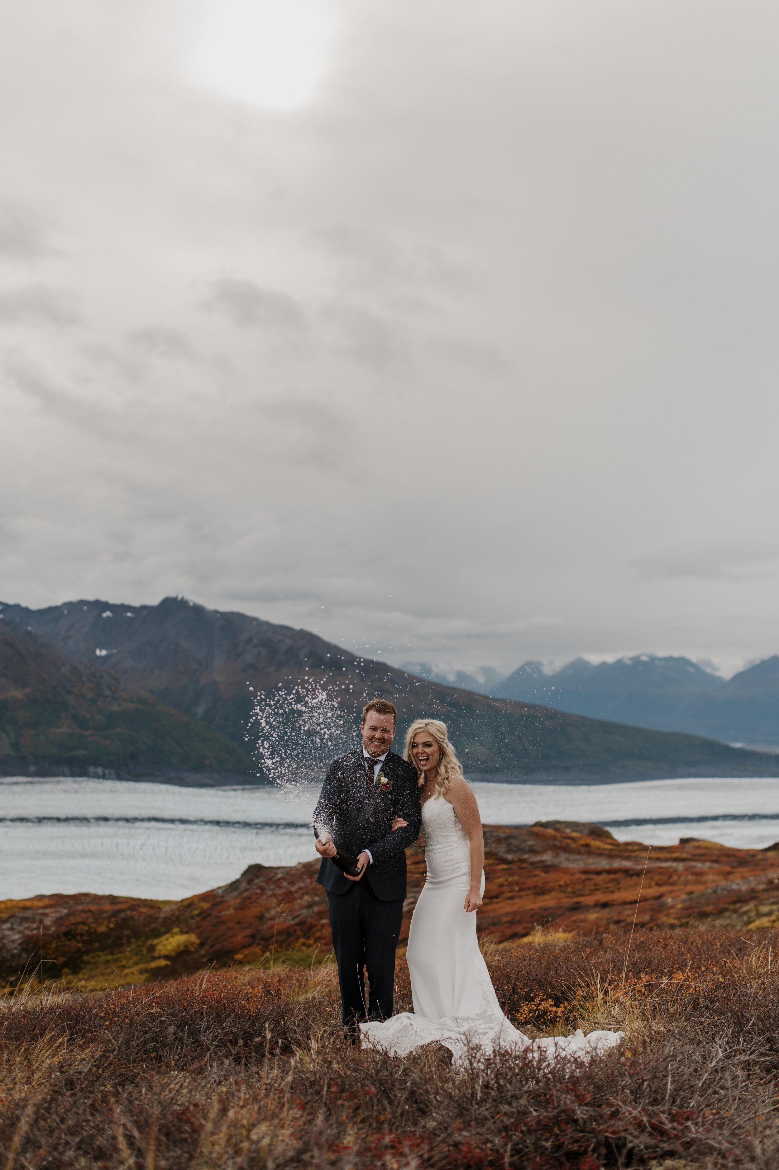 Helicopter Alaska Elopement at Knik Glacier