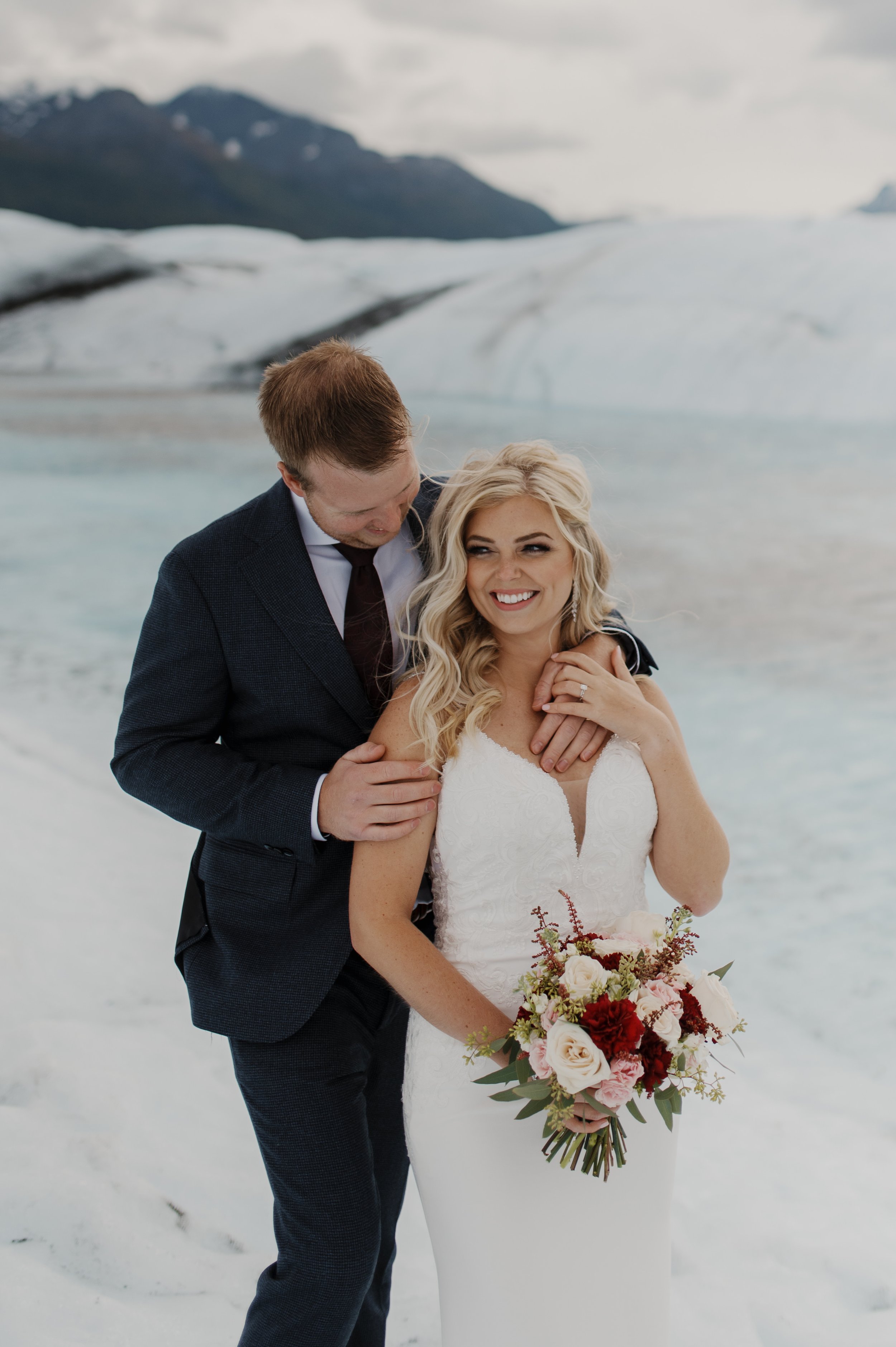 Helicopter Alaska Elopement at Knik Glacier