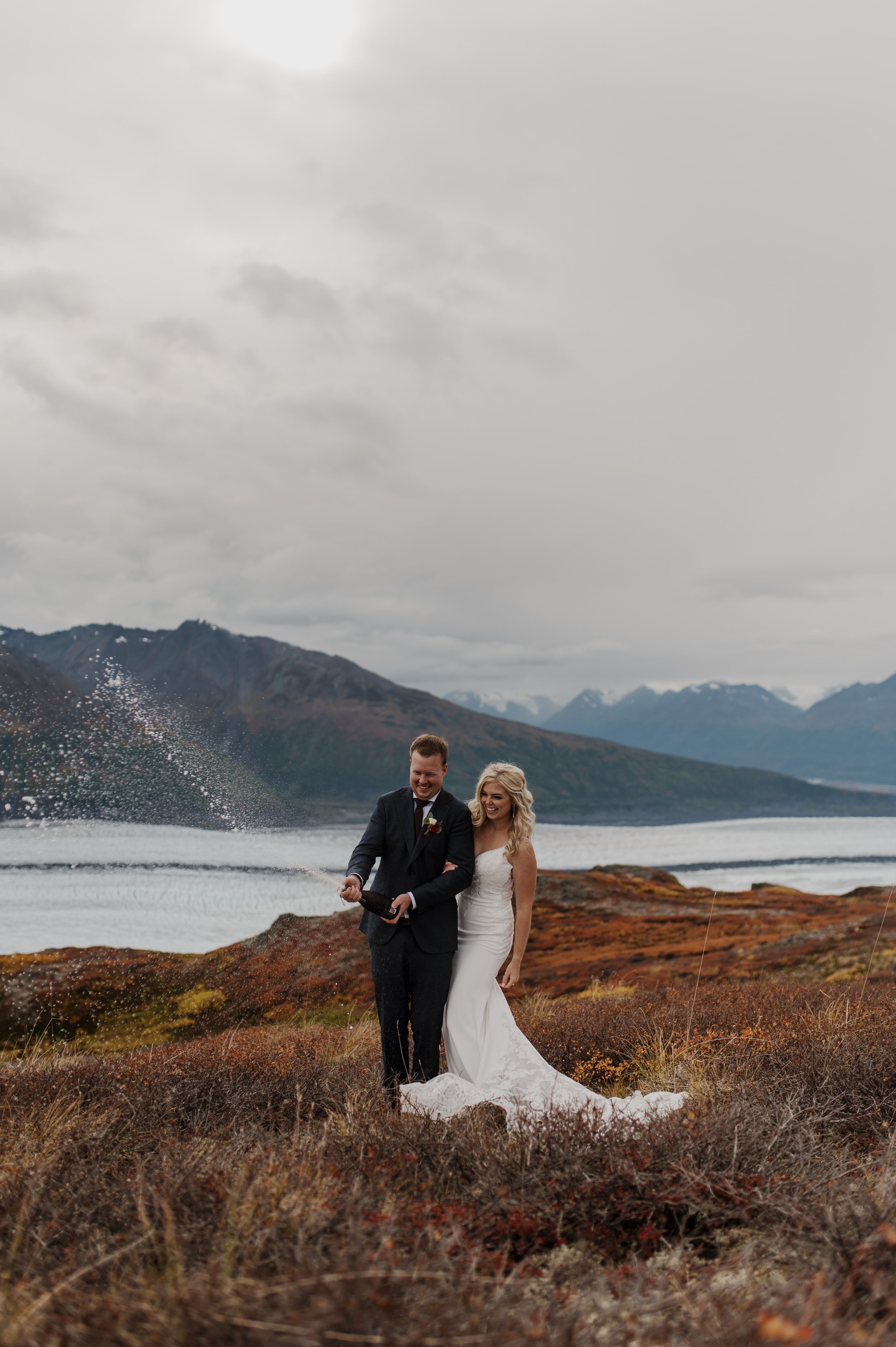 Helicopter Alaska Elopement at Knik Glacier