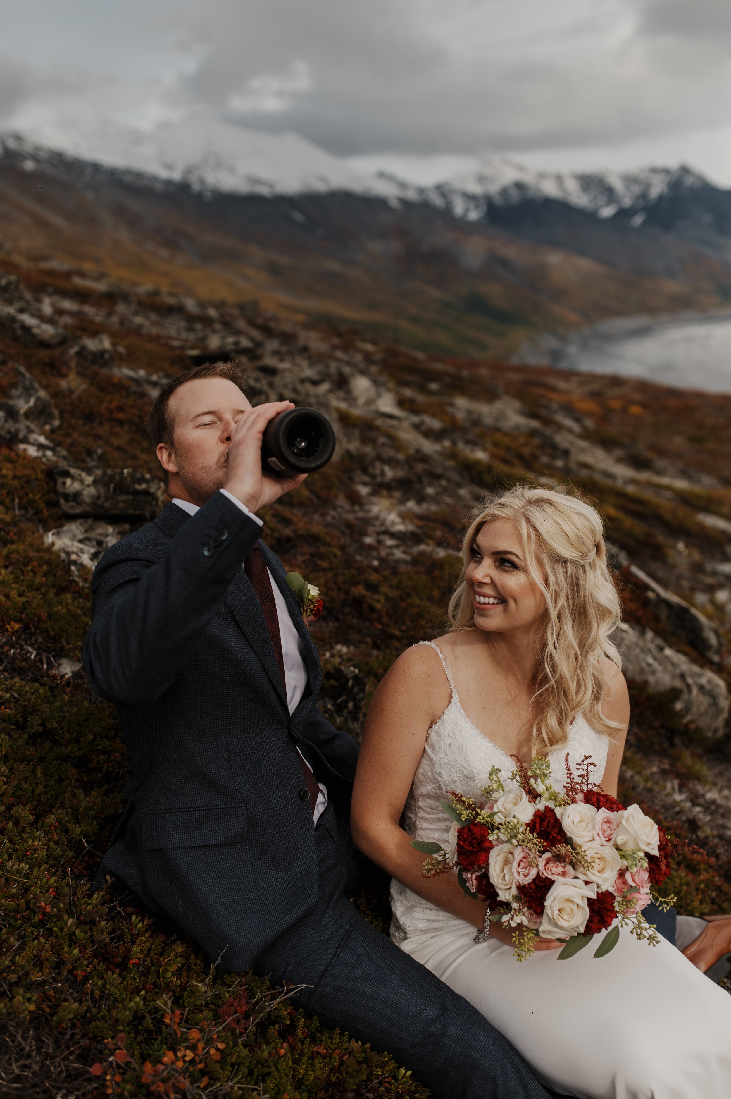 Helicopter Alaska Elopement at Knik Glacier