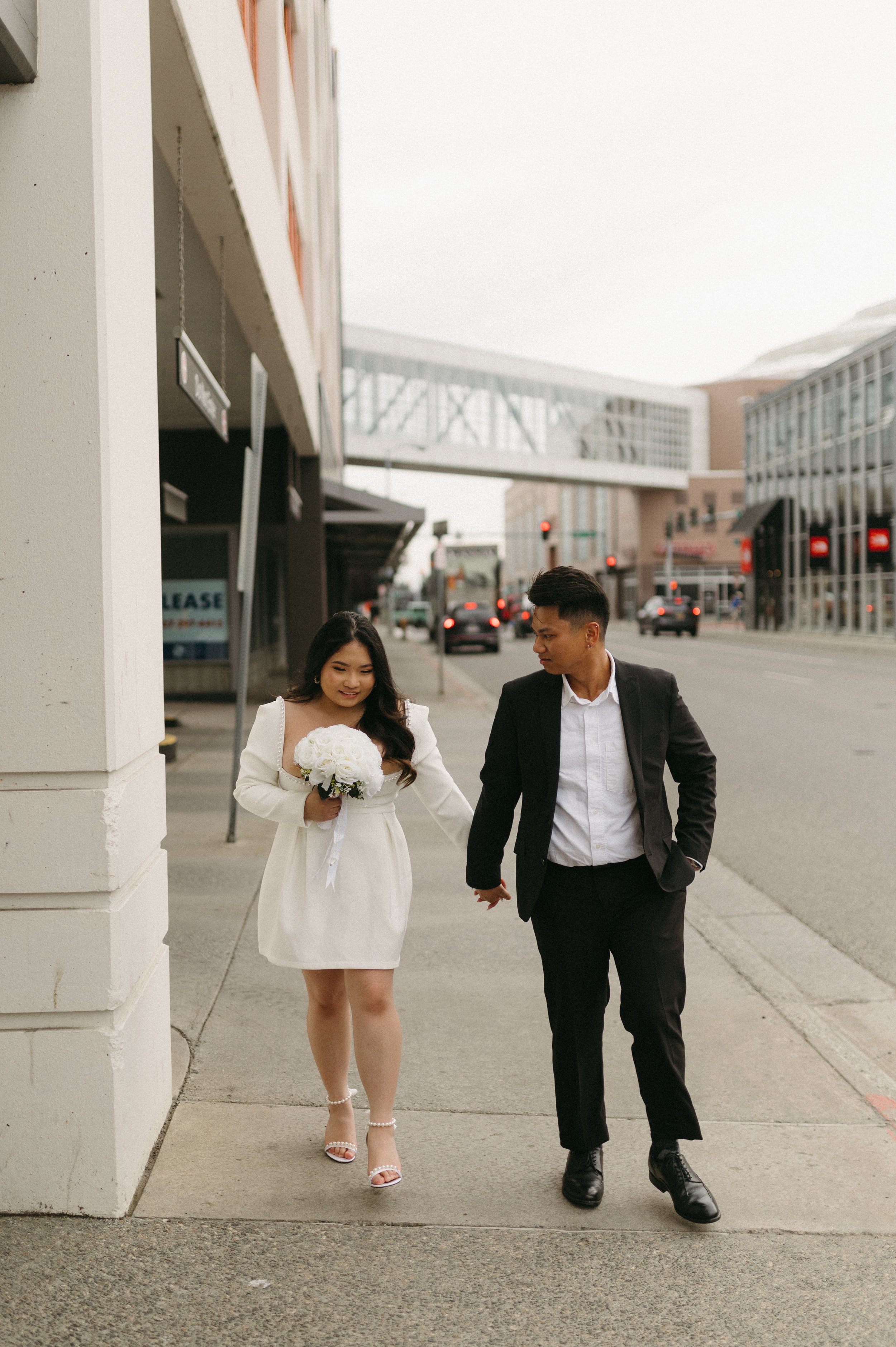 CITY WEDDING BRIDALS IN DOWNTOWN ANCHORAGE, ALASKA