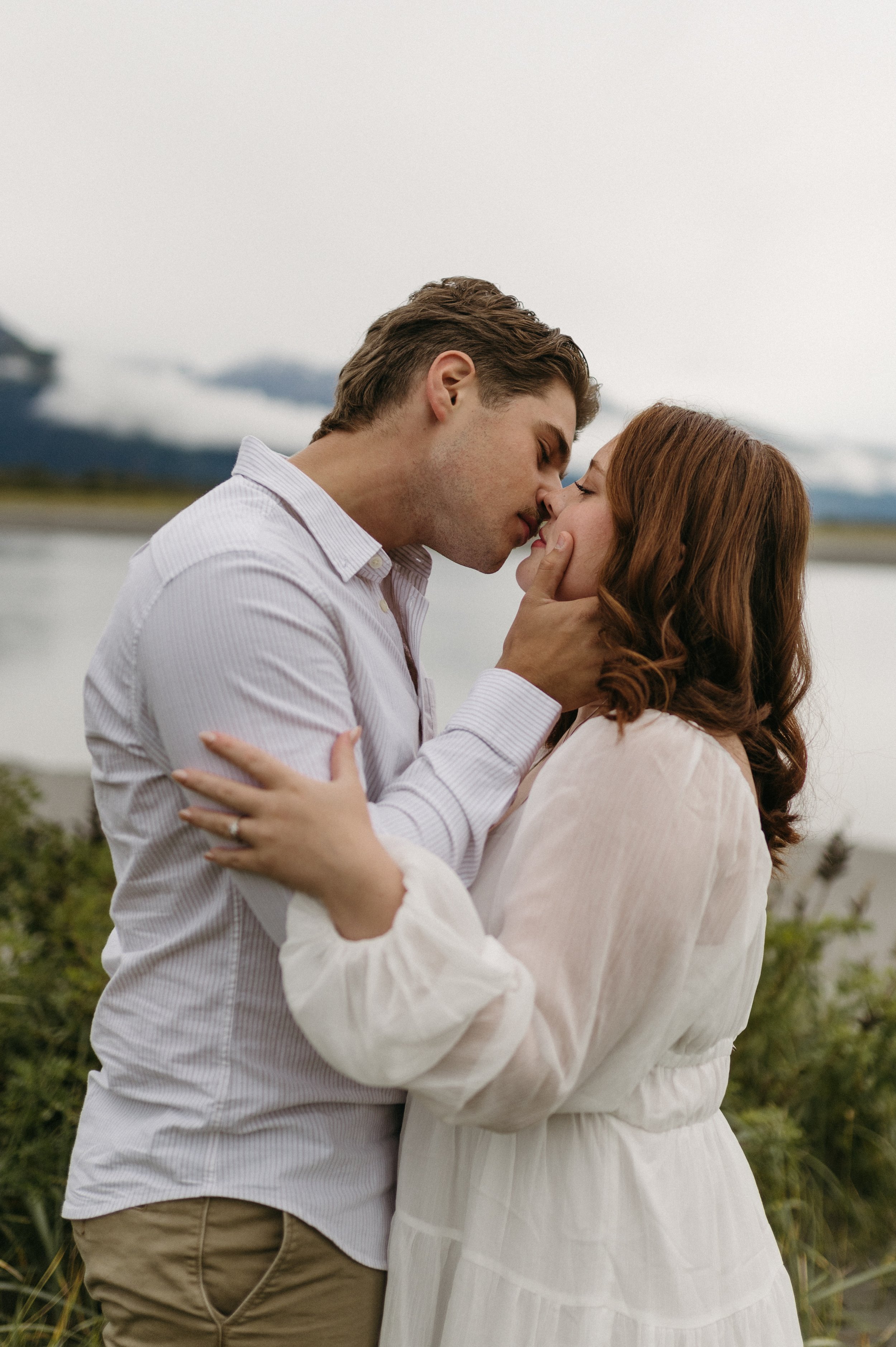 ENGAGEMENT PHOTOS ON THE BEACH OF GIRDWOOD, ALASKA