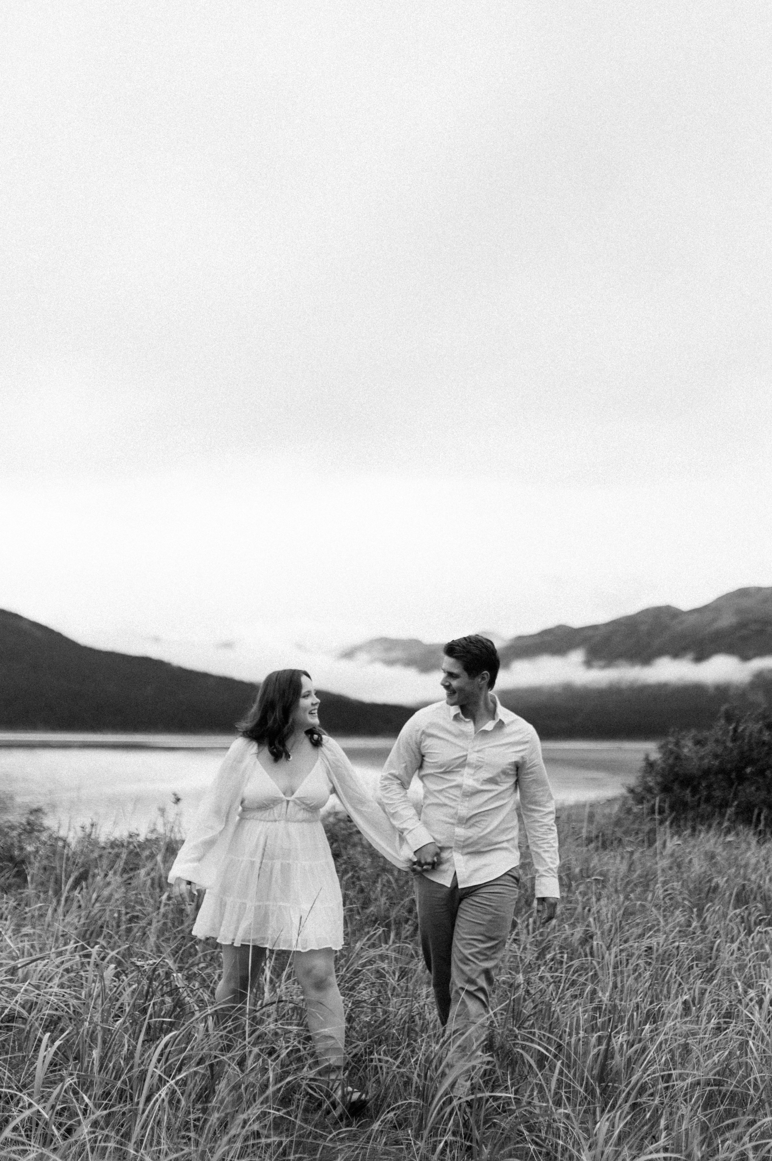 ENGAGEMENT PHOTOS ON THE BEACH OF GIRDWOOD, ALASKA