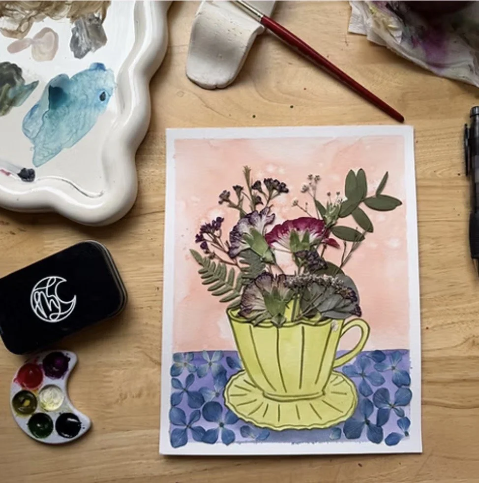 Watercolor and Pressed Flowers @ Proletariat
