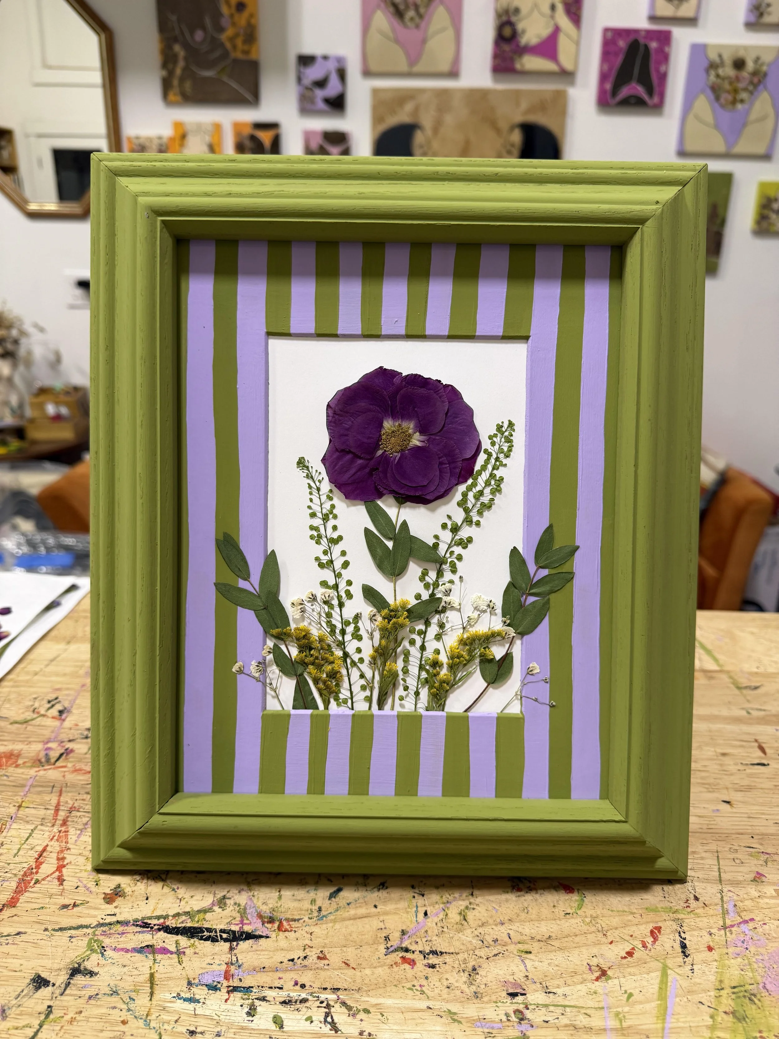 Pop of Whimsy: Painted Frames and Pressed Flowers