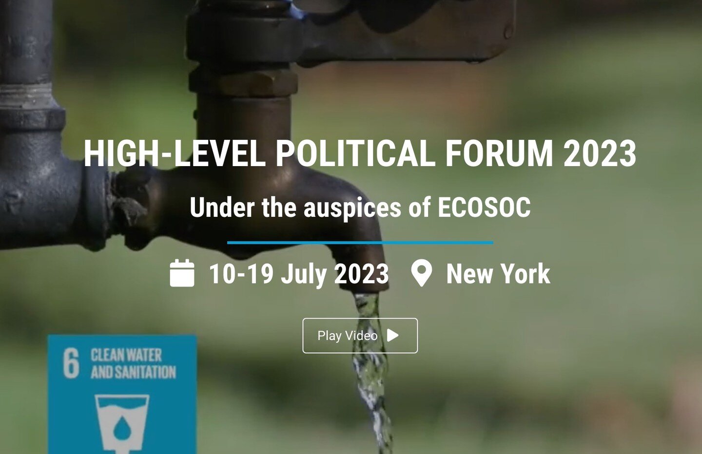 I'm excited and honored (and a bit intimidated!) to not only be attending but MC&rsquo;ing (😮) the water day of the United Nations High-level Political Forum on Sustainable Development (HLPF) in NYC next week!

The HLPF isn't just another UN acronym