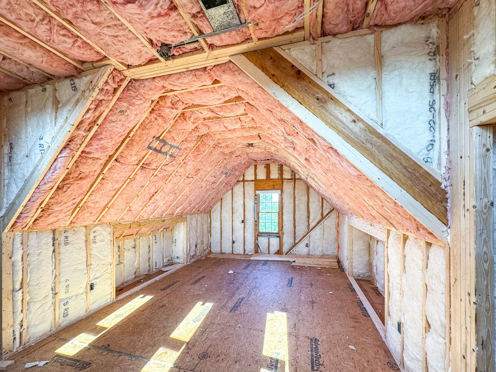 Attic Build-Out Insulation and Framing Stage in Fuquay-Varina NC