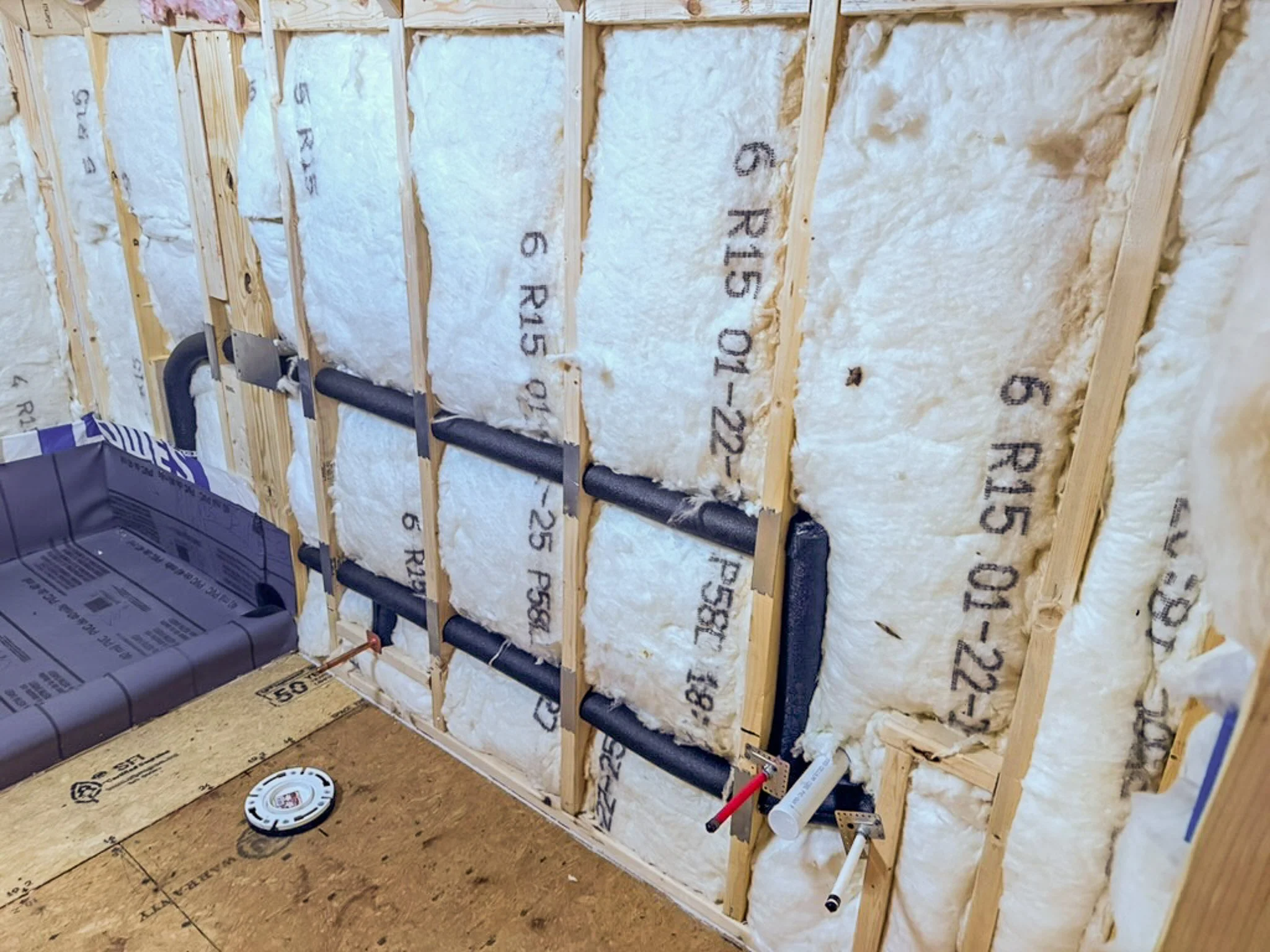 Attic Bathroom Plumbing and Insulation Rough-In in Garner NC