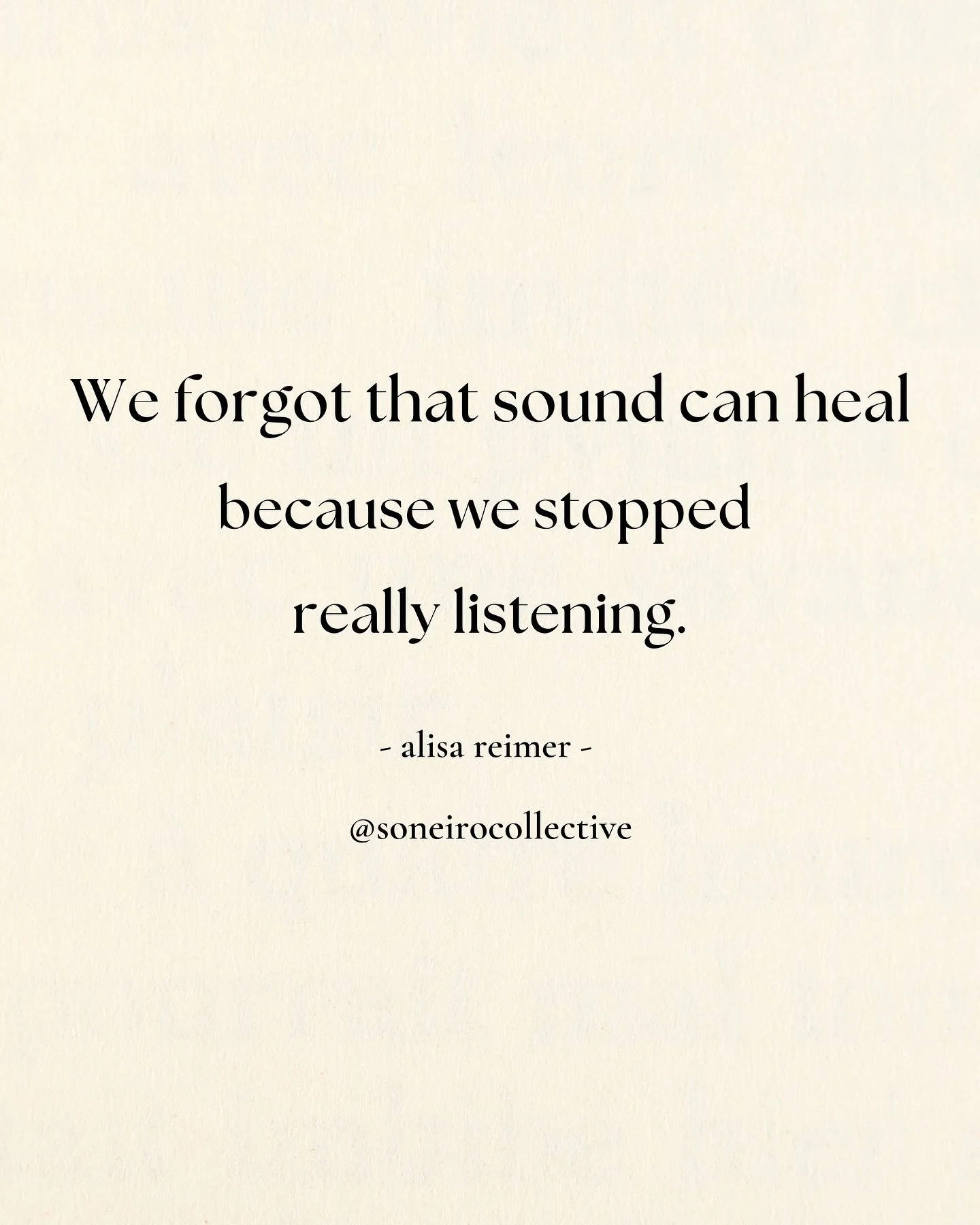 Well, let&rsquo;s start listening again!

#soneiroinput by @alisa_reimer 
.
.
.

#deeplistening #soundhealing #soundmedicine #soundtherapy #sound