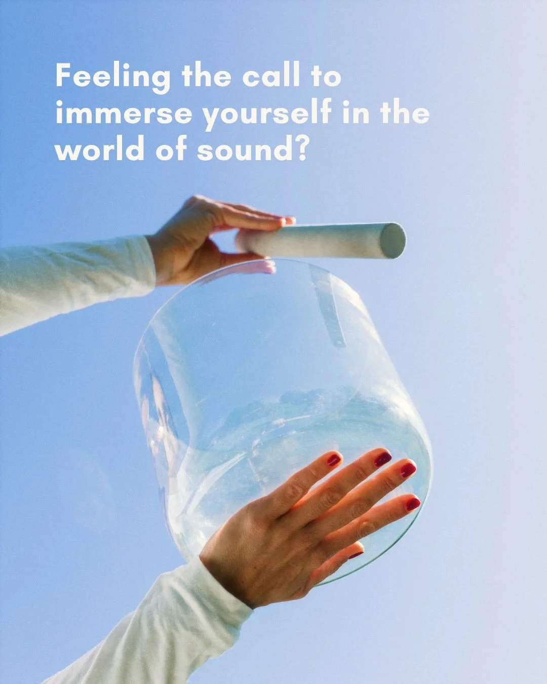 Our next Sound Training is just one month away.

We have last spaces available. If this is calling you, do not hesitate to reach out to our team.

Learn how to work with sound, music and your voice, incorporating it into your artistic, holistic or th