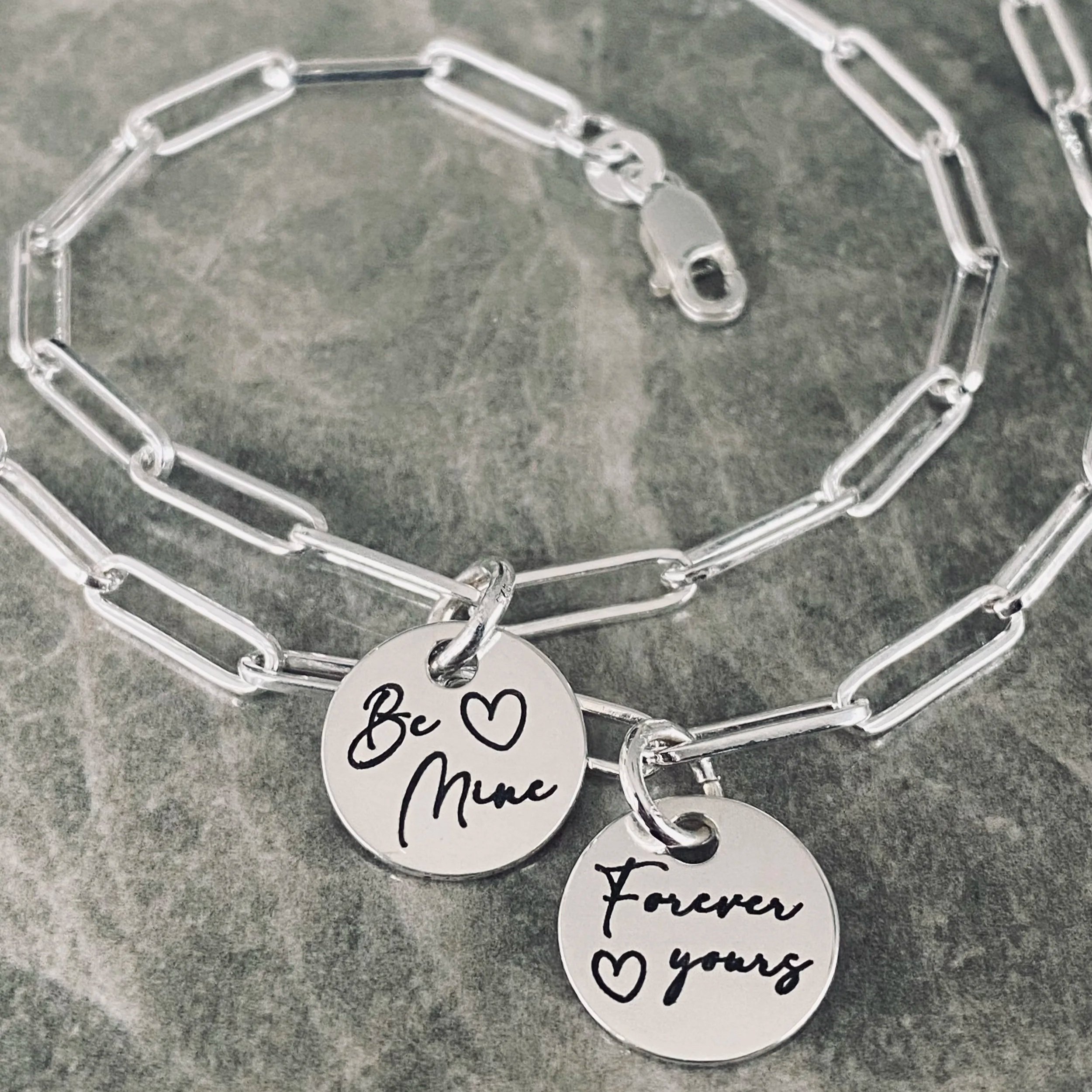 Love token sterling silver bracelet