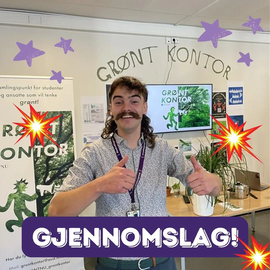 GJENNOMSLAG!💥 I dag åpnet Grønt kontor! 
Grønt kontor er en samlende plattform for studenter og ansatte som vil engasjere seg i, og være en pådriver for, miljø og bærekraft🌱
Les mer om Studenttingets r