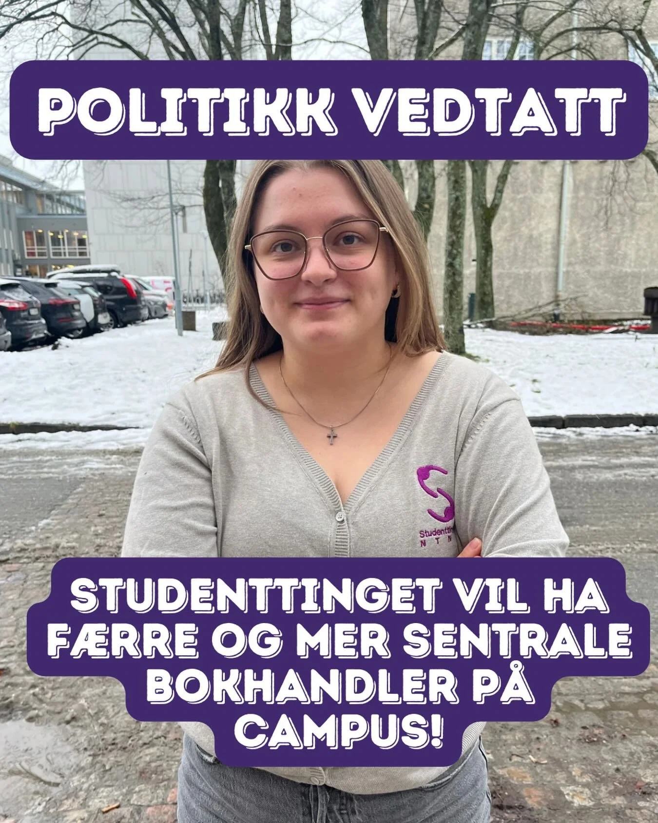 Studenttinget har vedtatt ny politikk om bokhandel p&aring; campus!

Studenttinget mener:
&bull; bokhandelens leiepris m&aring; v&aelig;re h&oslash;y nok til &aring; dekke NTNUs kostnader knyttet til renhold og vedlikehold, uten &aring; &oslash;ke pr