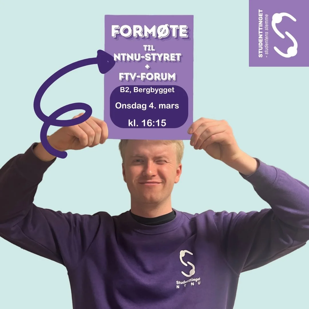 P&aring; onsdag er det duket for form&oslash;te til NTNU-styret og FTV-forum✨

Husk &aring; melde deg p&aring; for &aring; f&aring; mat! Link i bio🥰

Vi sees!