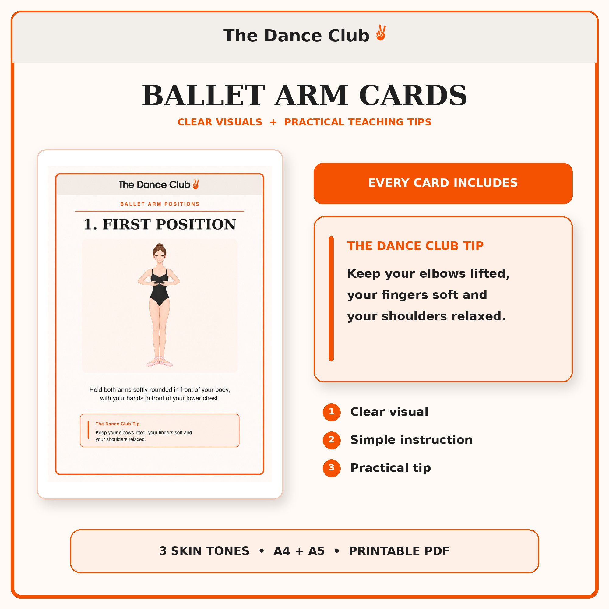 Ballet Arm Positions - Printable Cards Bundle