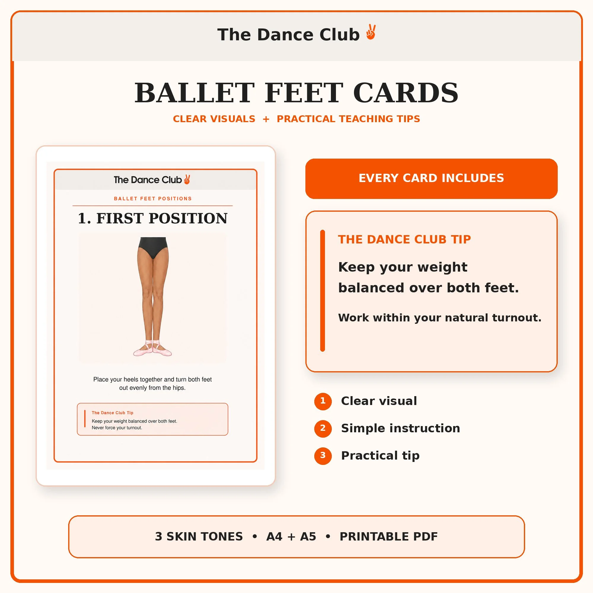 Ballet Feet Positions - Printable Cards Bundle