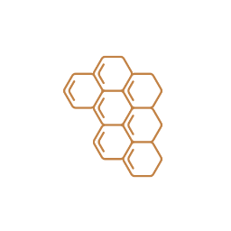Schéma en forme d'hexagones connectés.