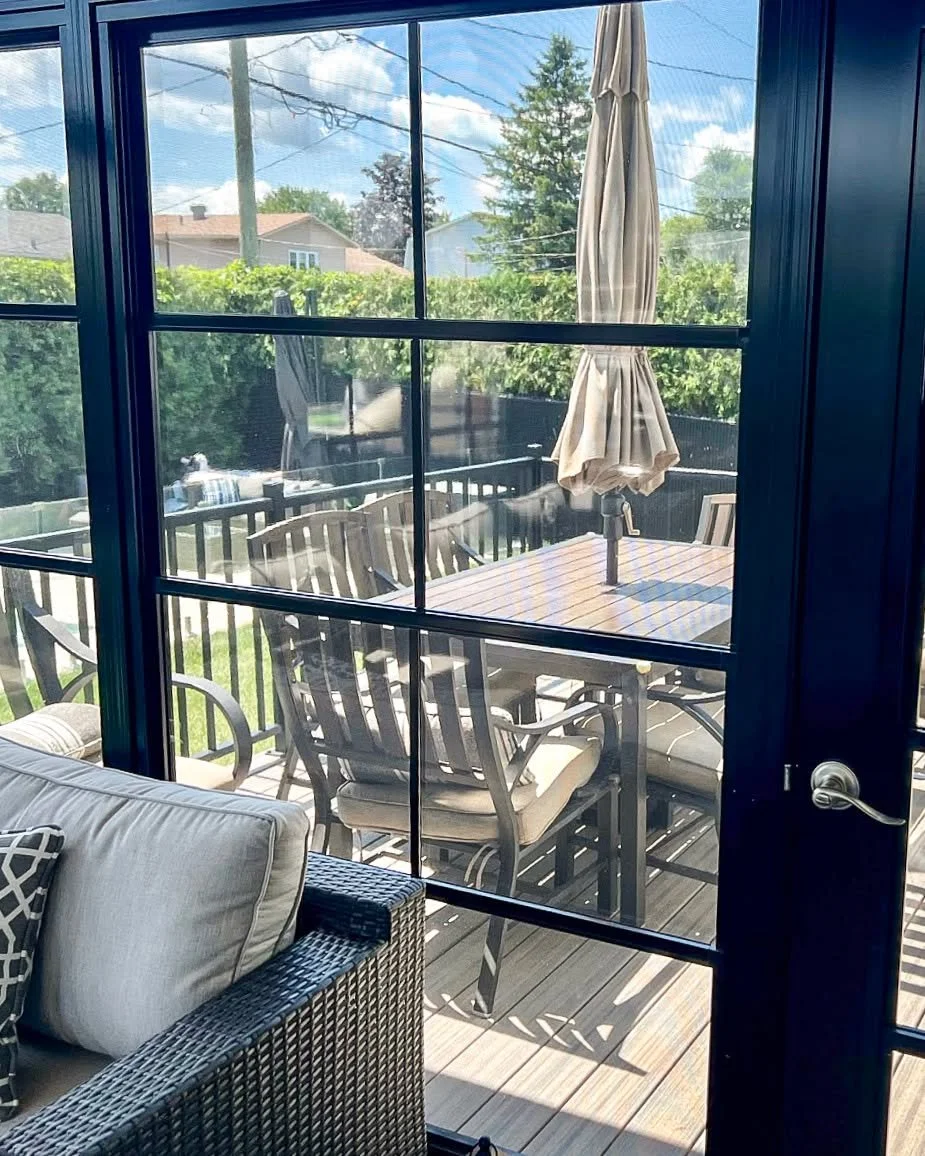 A clean transition from interior to deck, without compromising the space.

Full visibility, controlled airflow, and a finish that feels like it was always part of the home.

Simple concept&mdash;executed properly.

#montrealhomes #westislandliving #p