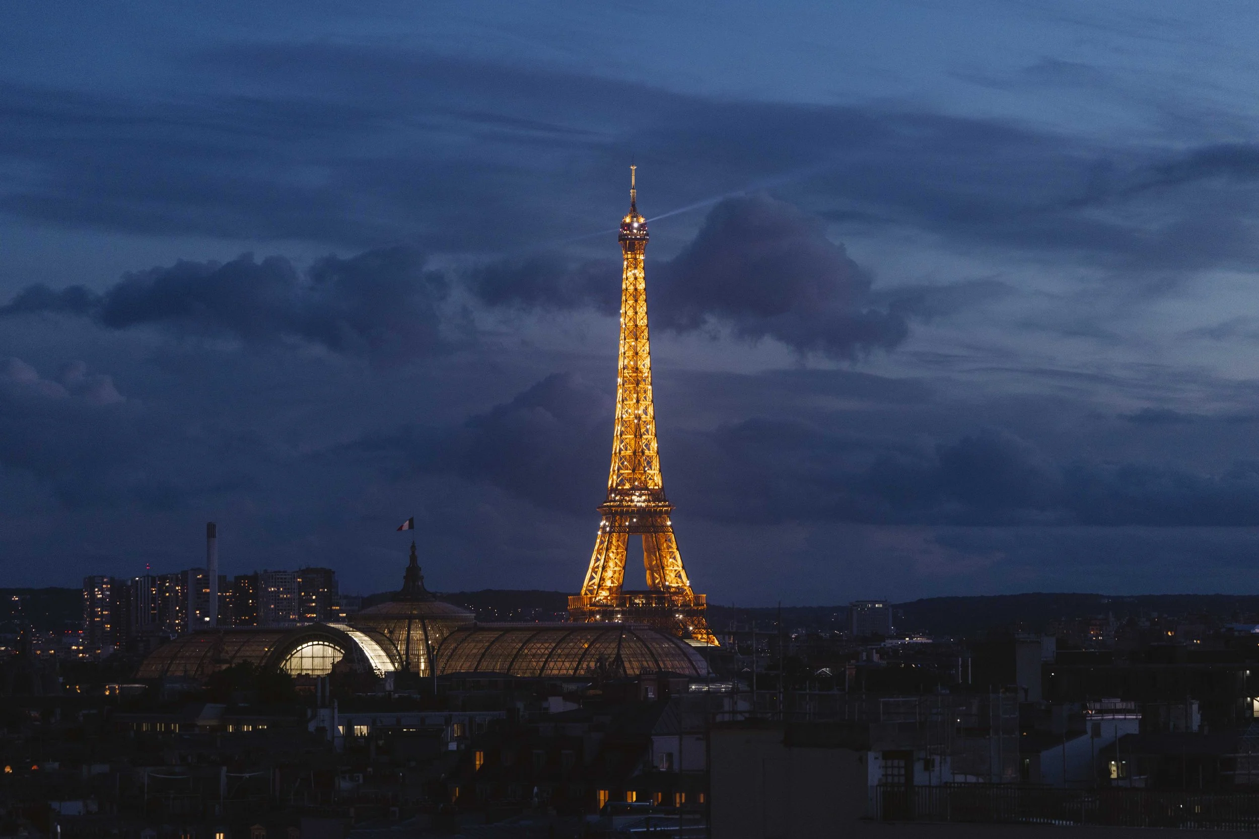 Eiffel Tower at night from Perruche Bar