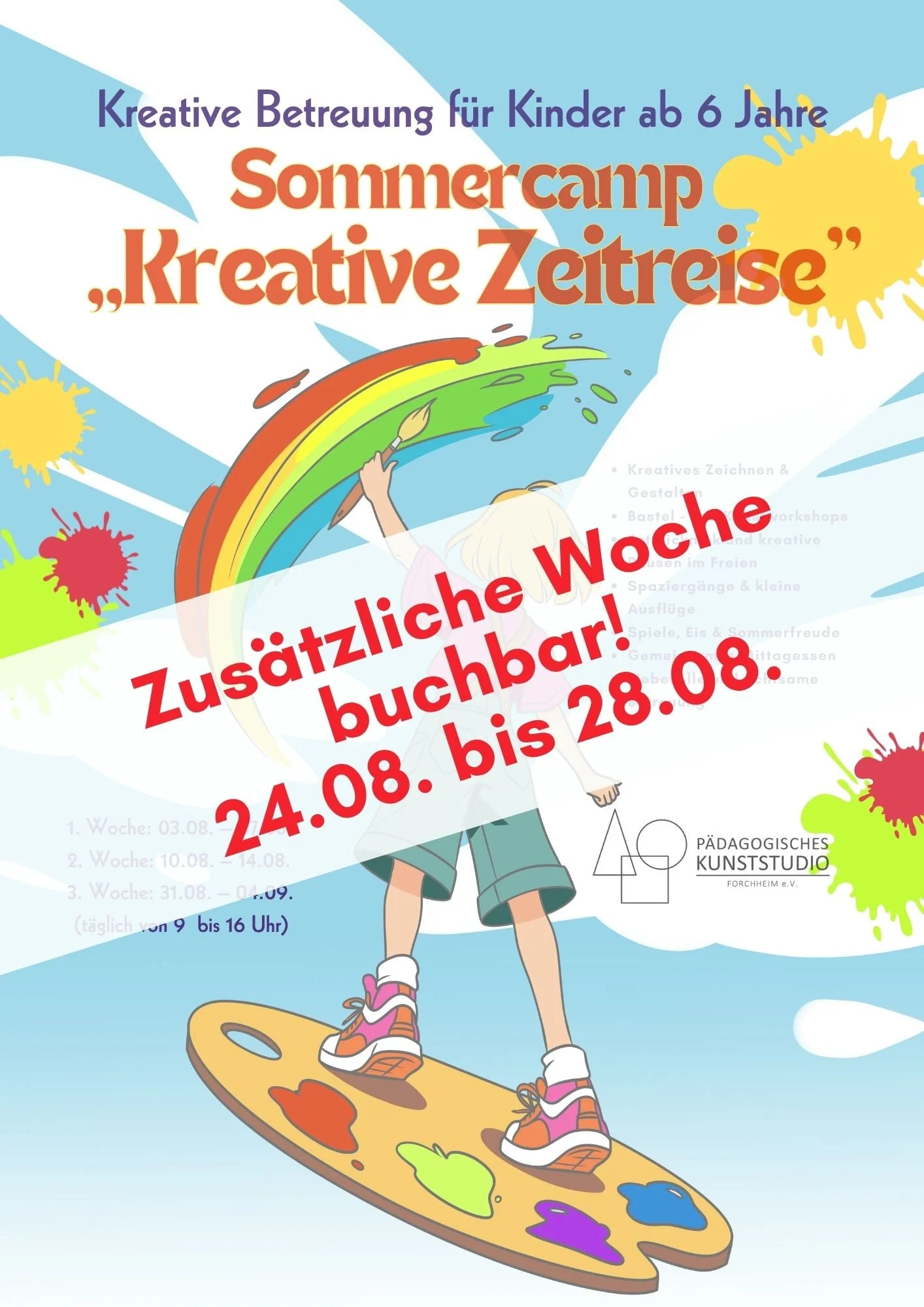 Buchen Sie 1 Schulferien-Woche "Kreativcamp"