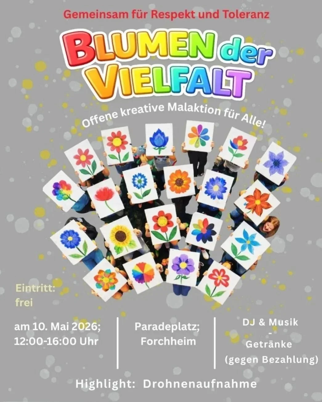 kostenlose Malaktion am 10. Mai am Paradeplatz in Forchheim