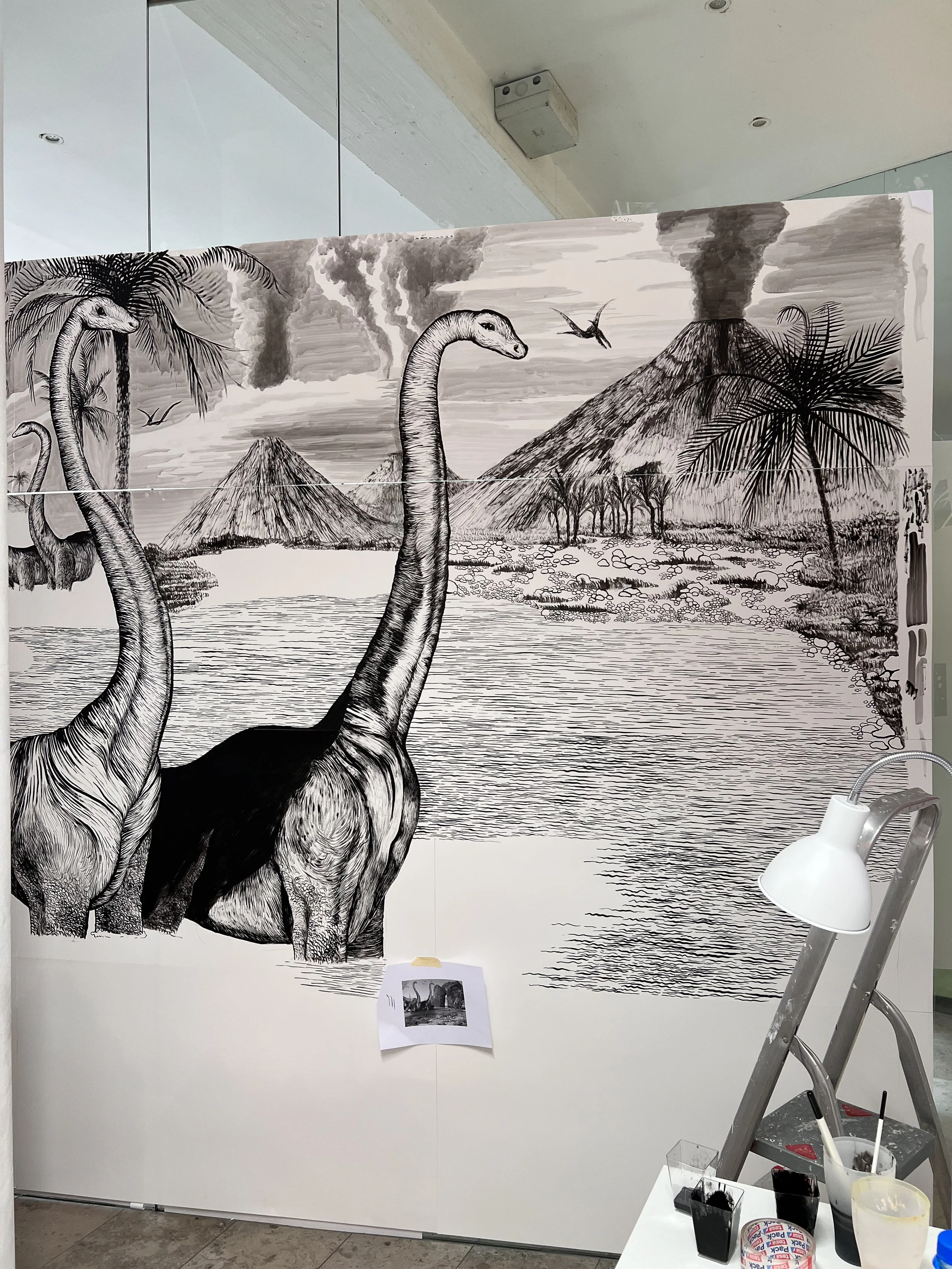 Dinosaurier Maltechnik