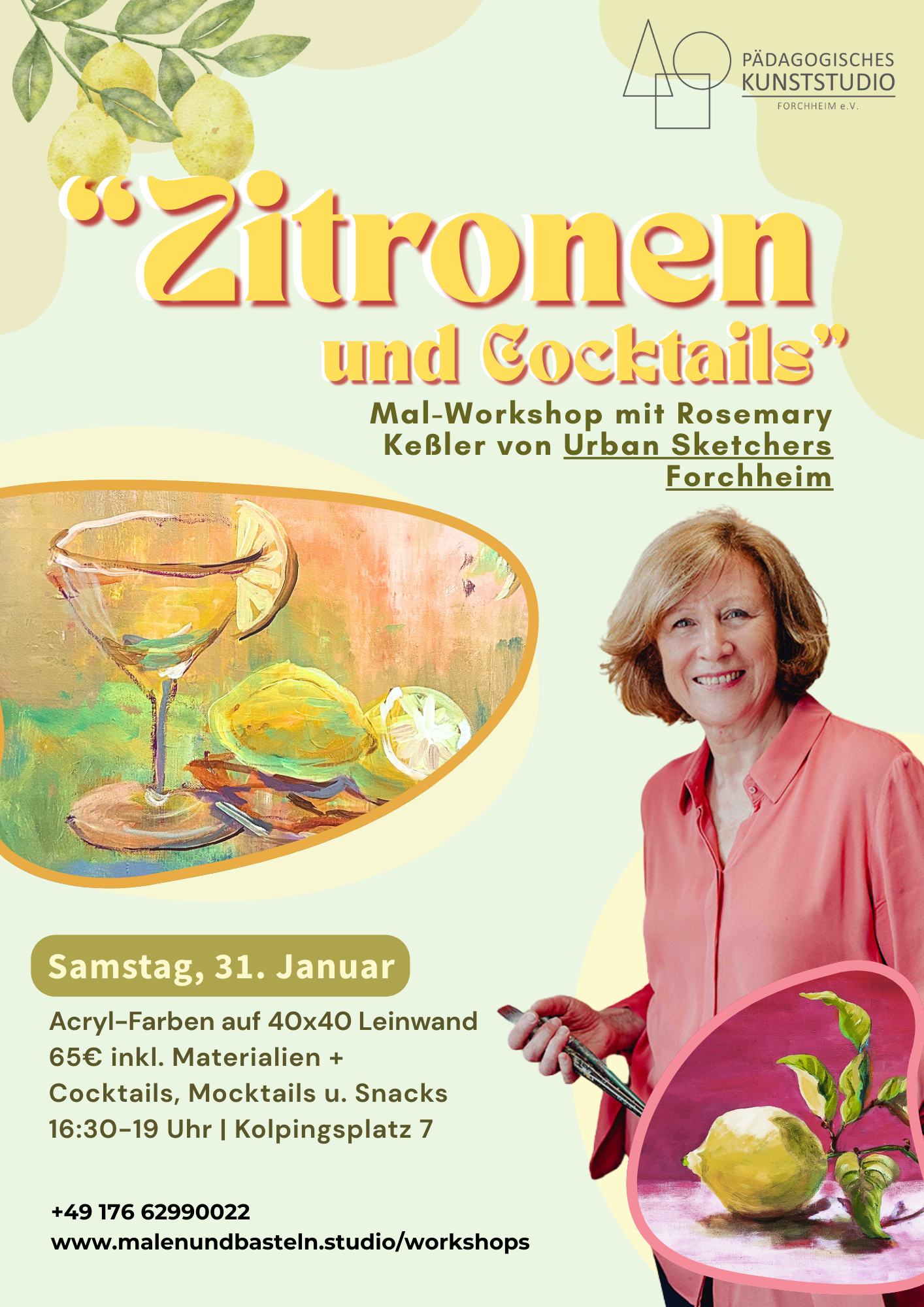 Acryl Mal-Workshop mit Rosemary am 31. Jan. 2026 im Kunststudio in Forchheim am Kolpingsplatz 7