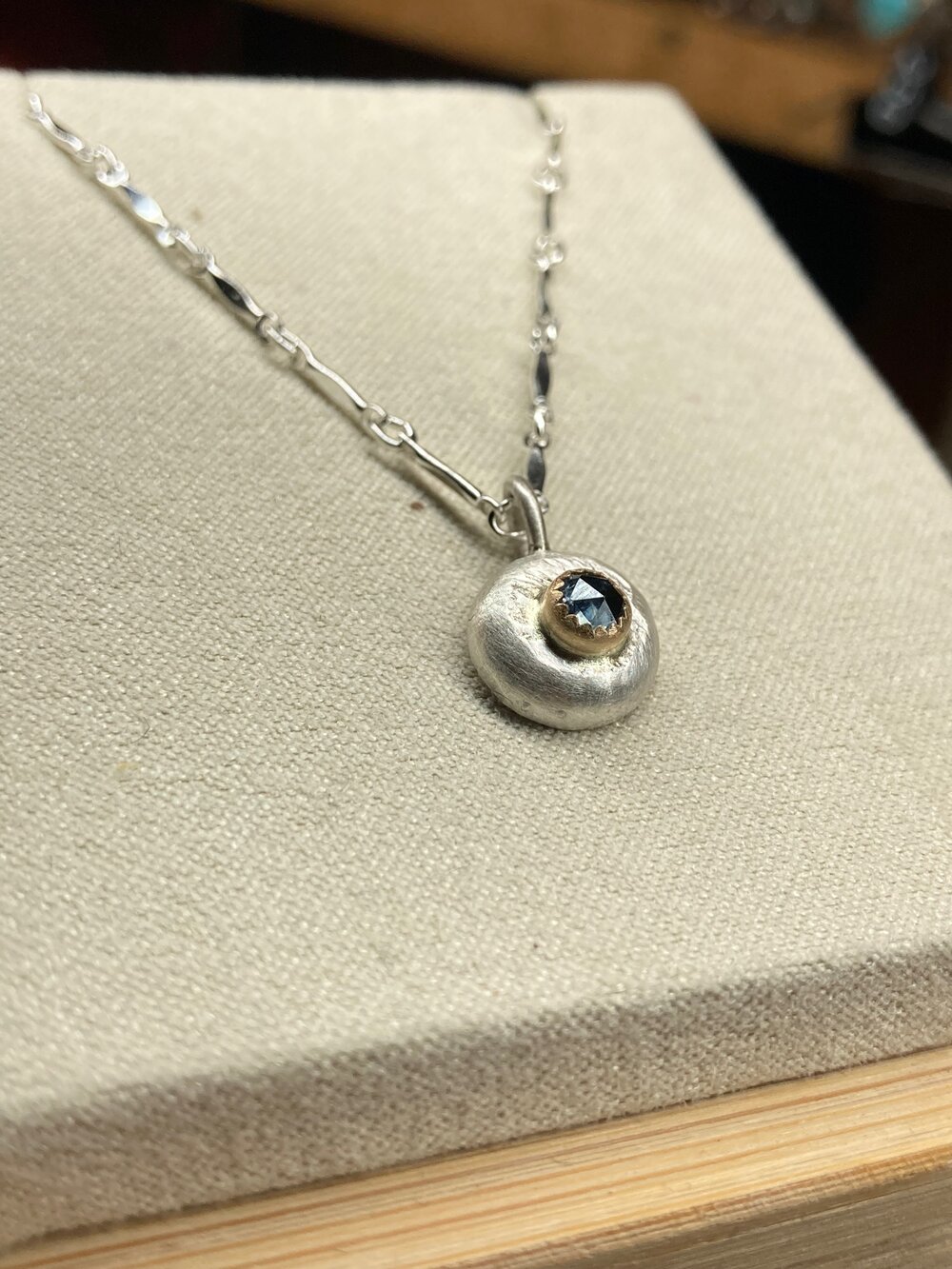 MT sapphire 14K gold and silver necklace — PATAGONIAN HANDS