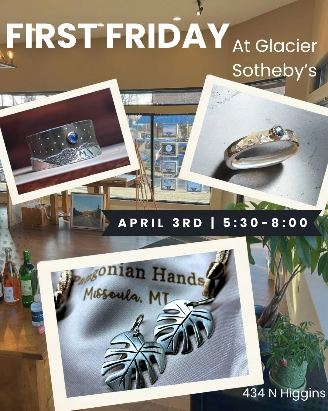 It&rsquo;s tomorrow! We are looking forward to seeing you all to help us kick off the 2026 art season. Join us during First Friday!

Location: Glacier Sotheby&rsquo;s (434 N Higgins)
When: Friday April 3rd from 5:30 pm to 8pm

Thank you Beth and @gla