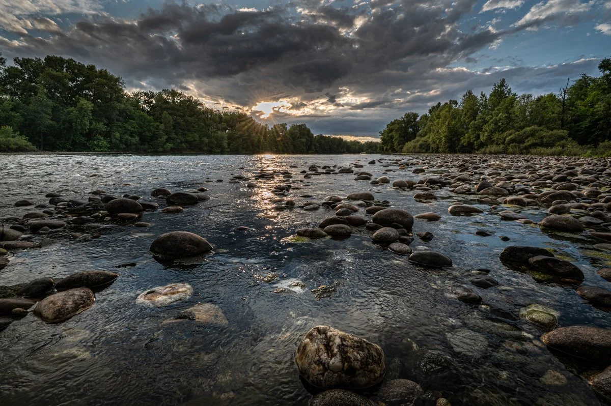 Il Fiume Ticino al Tramonto