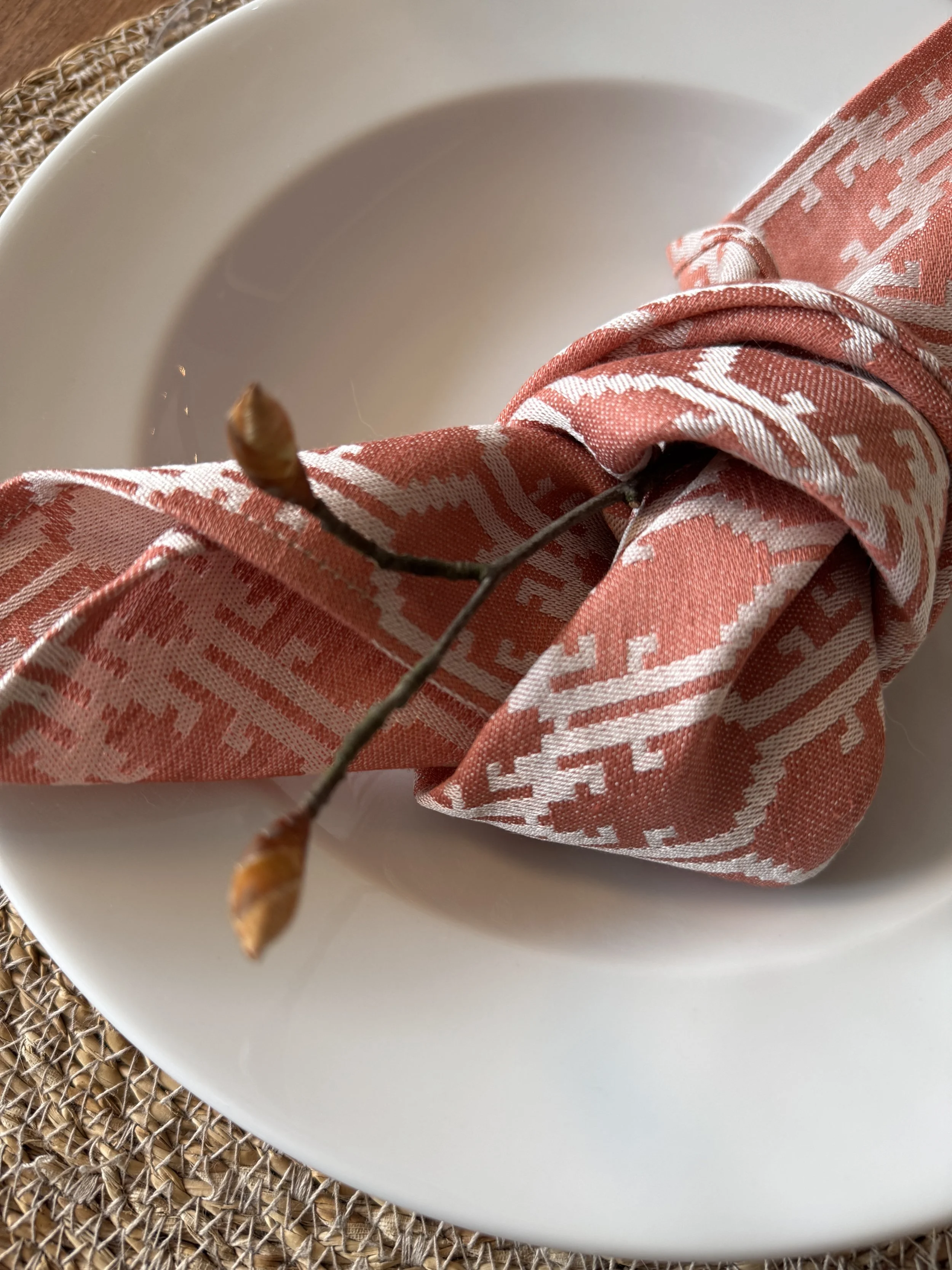 Linen & cotton napkin Rattus red. 