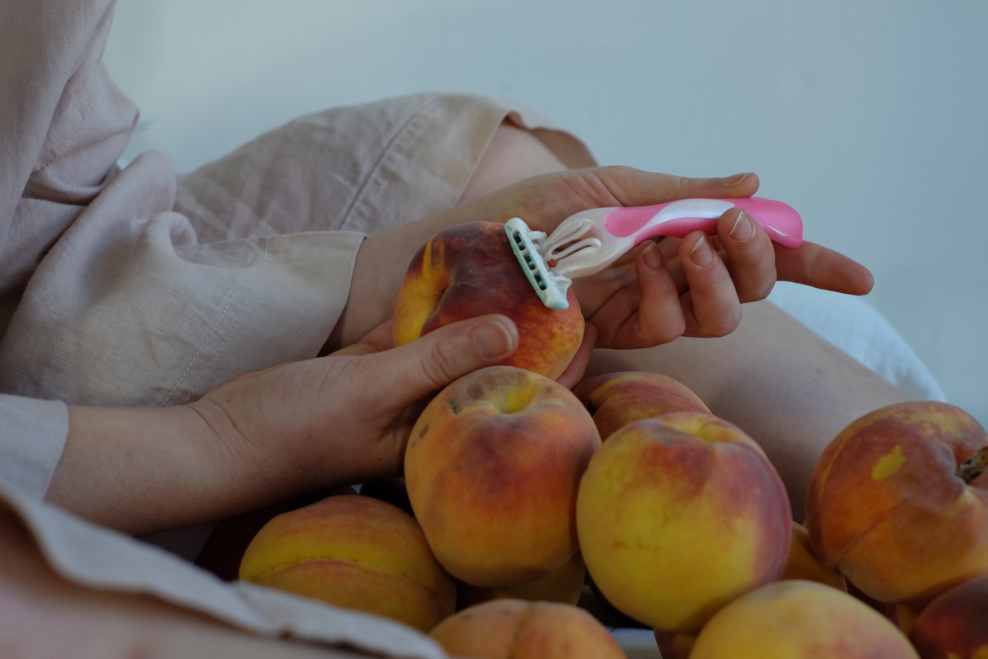 shaving peaches