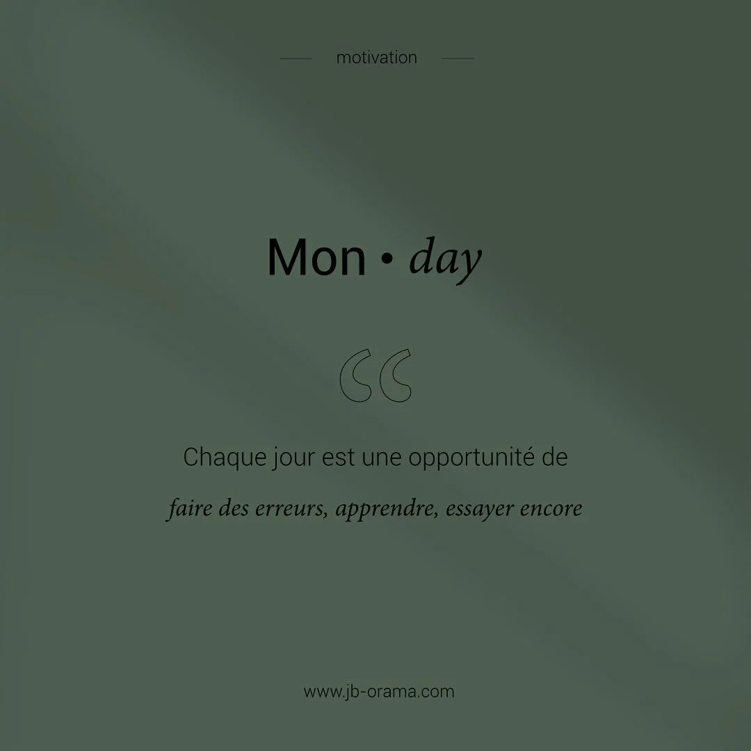 🌱 Chaque jour est un nouveau d&eacute;part

Une chance de s&rsquo;ouvrir &agrave; l&rsquo;apprentissage et &agrave; la croissance. 🌟
Comme la vie nous l&rsquo;enseigne, nos erreurs sont des guides pr&eacute;cieux pour &eacute;couter notre corps et 