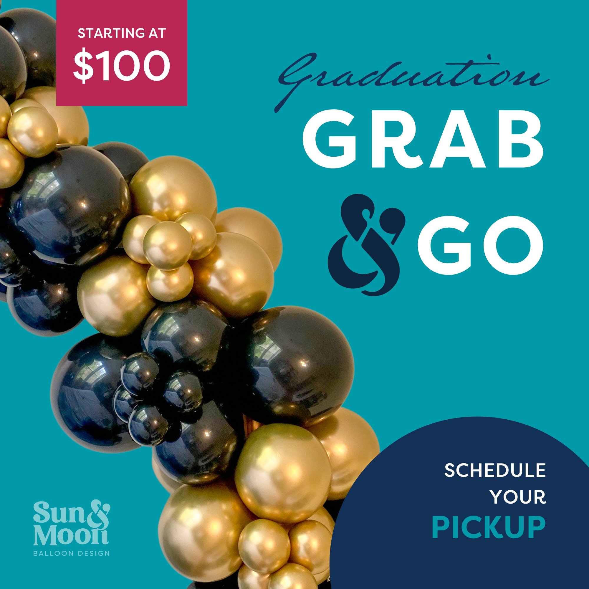 There's still time to book Graduation Grab &amp; Go balloon garlands! Pickup near TJ Middle School in Frederick. Link in bio to order